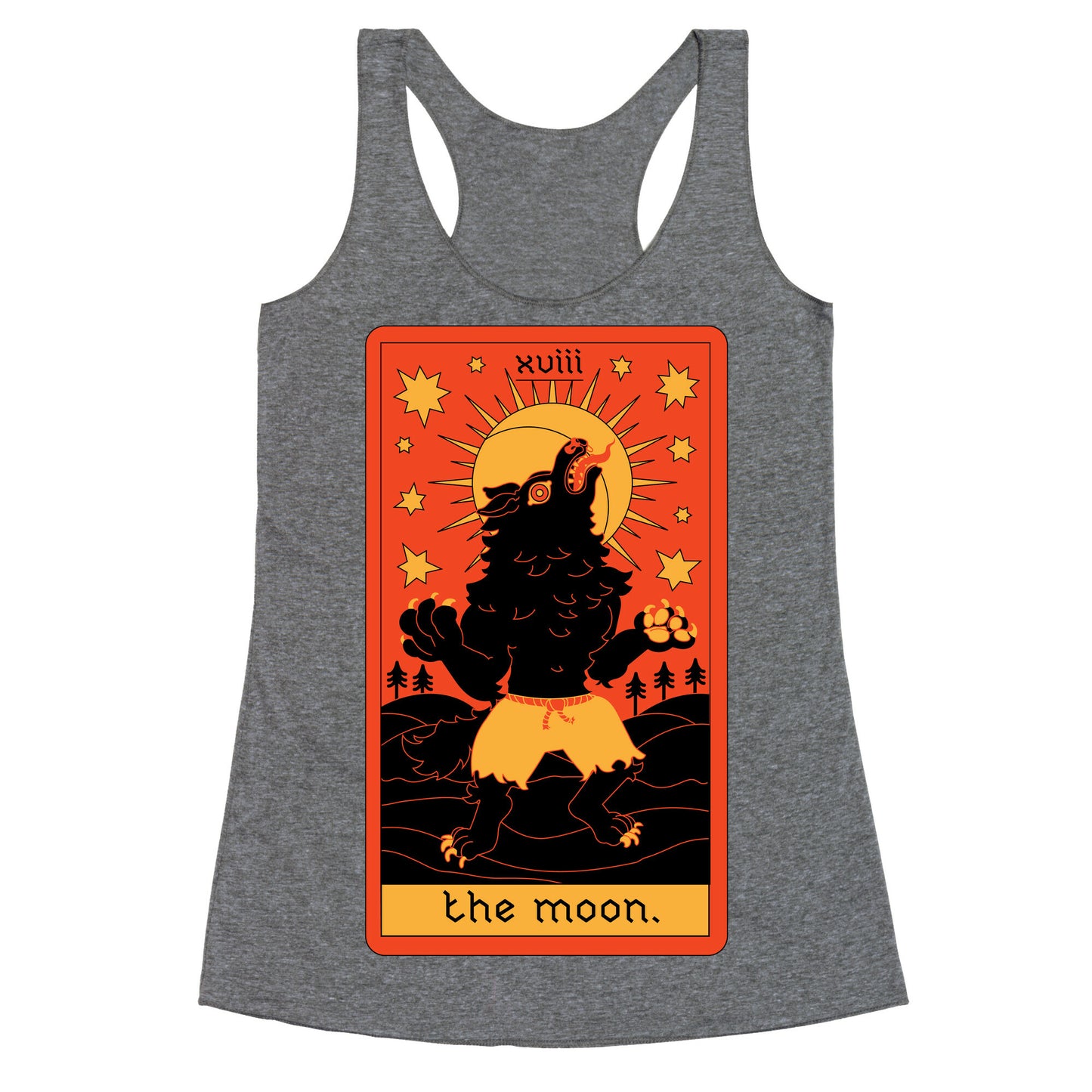 The Moon Werewolf Tarot Racerback Tank