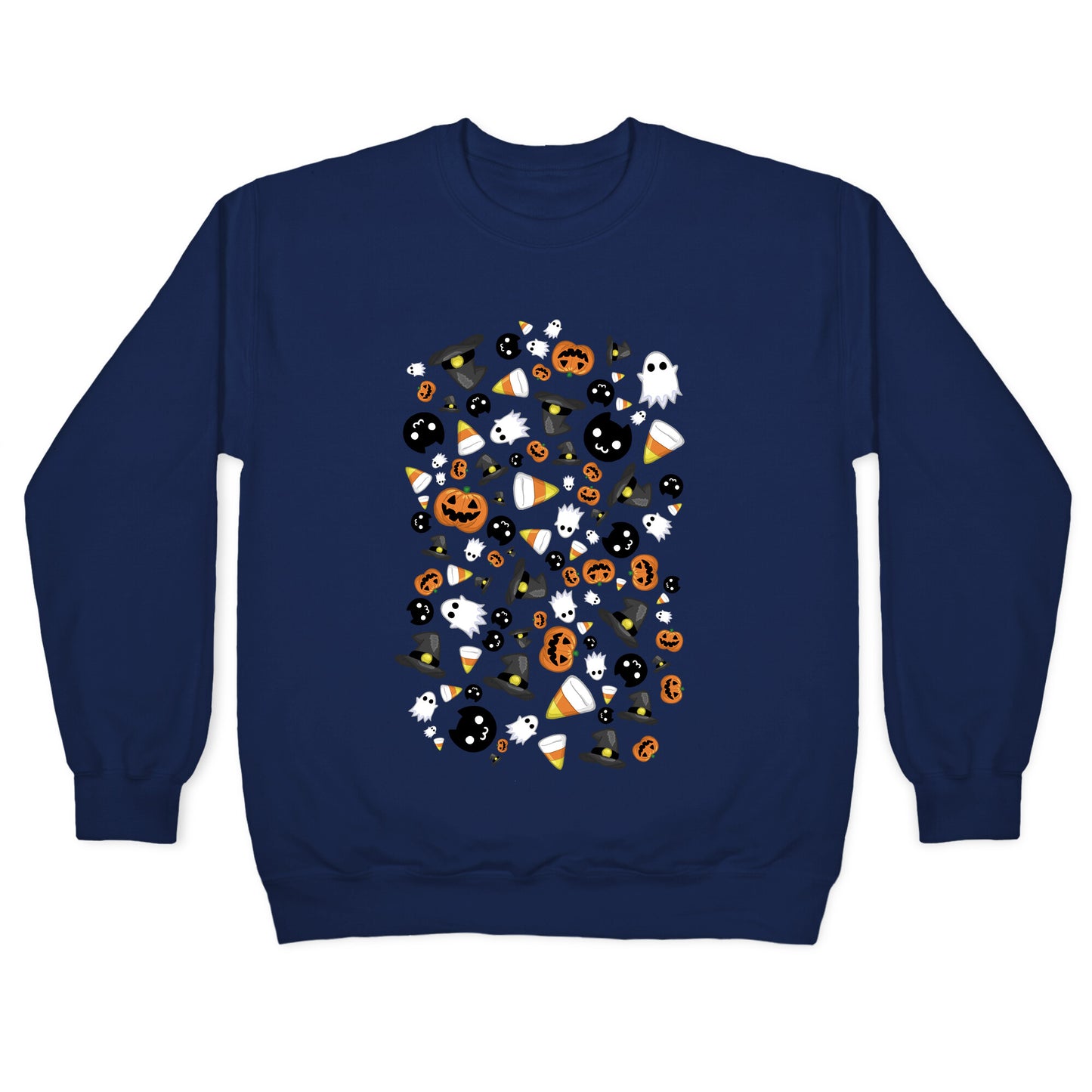 Spoopy Halloween Pattern Crewneck Sweatshirt