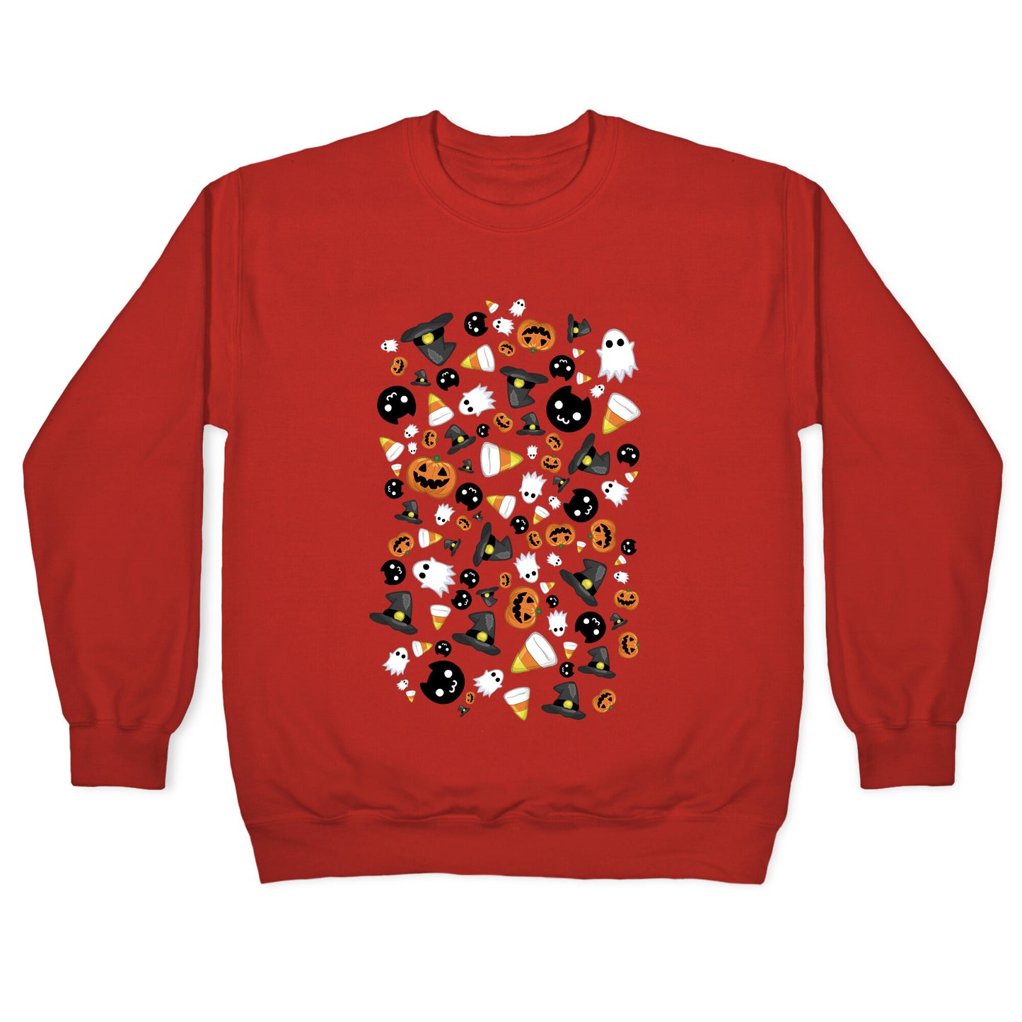 Spoopy Halloween Pattern Crewneck Sweatshirt