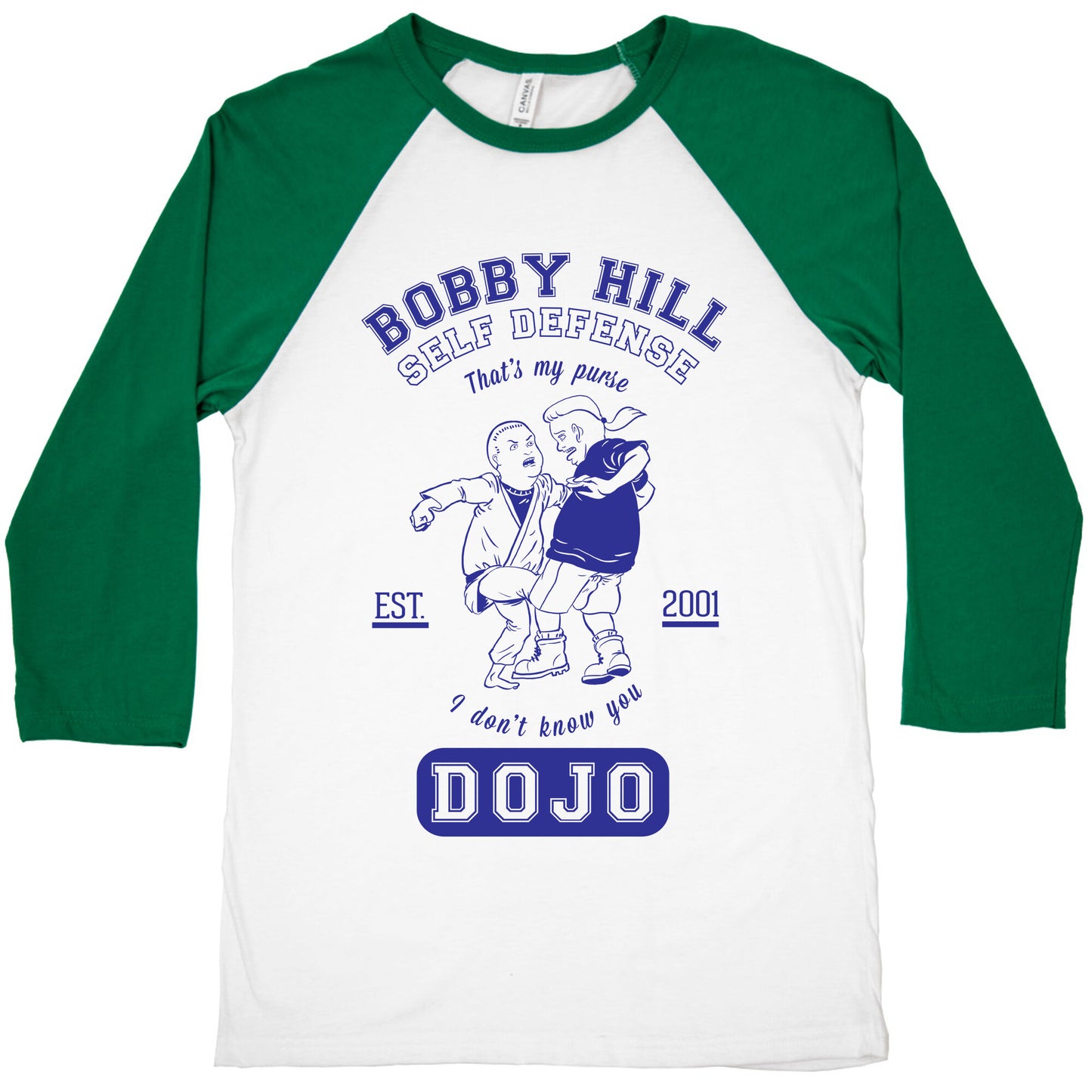Bobby Hill Self Defense Dojo Baseball Tee
