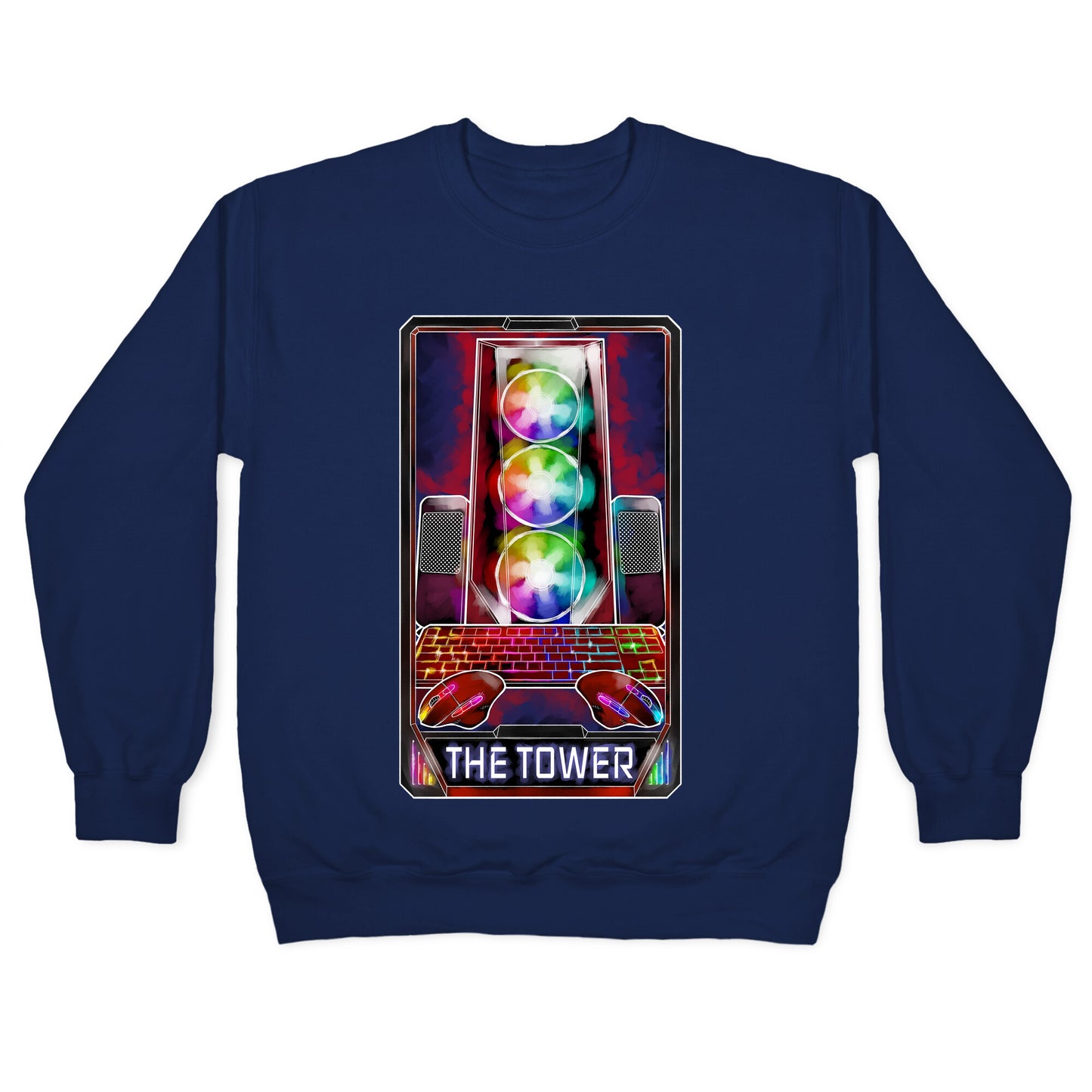 The Gaming Tower Tarot Card Crewneck Sweatshirt