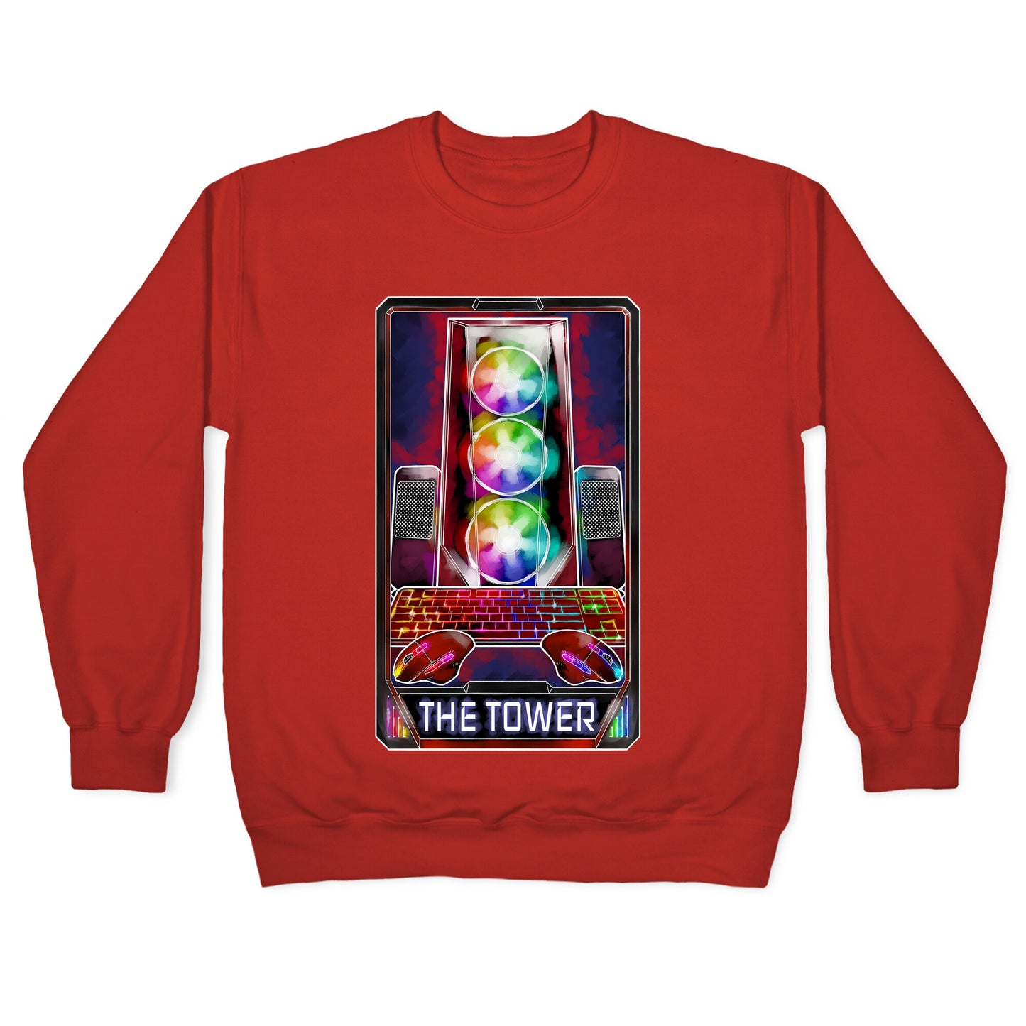 The Gaming Tower Tarot Card Crewneck Sweatshirt