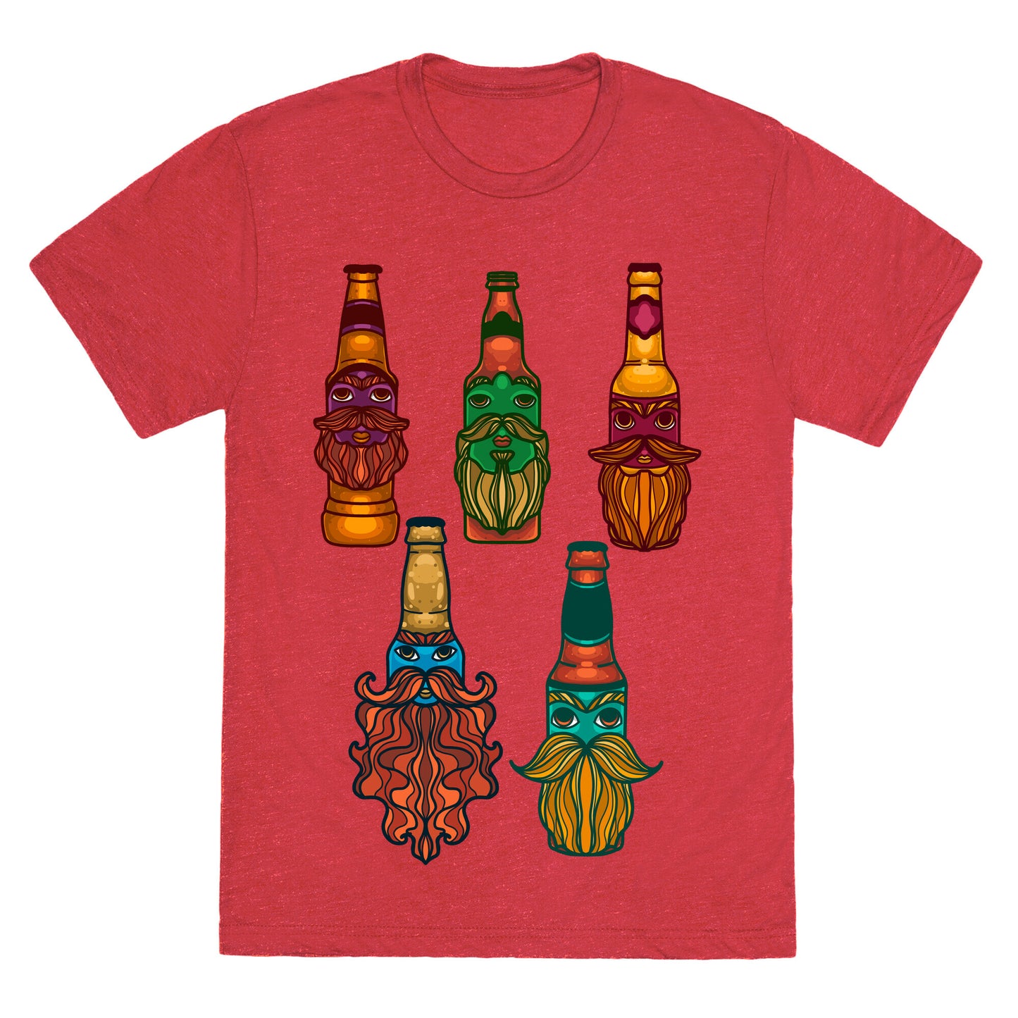 Beers With Beards Pattern Unisex Triblend Tee