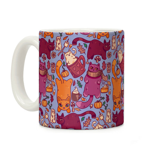 Fall Cats Pattern Coffee Mug