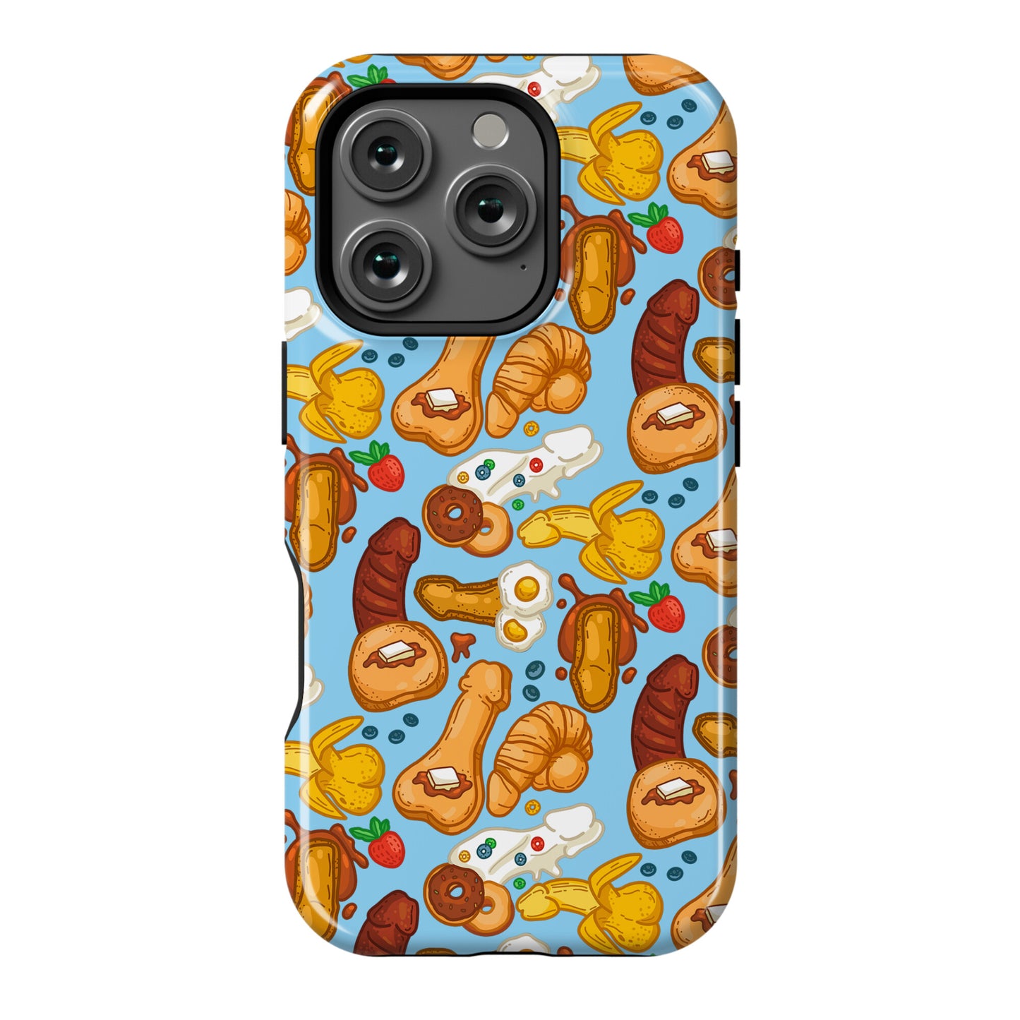 Phallic Breakfast Pattern Phone Case