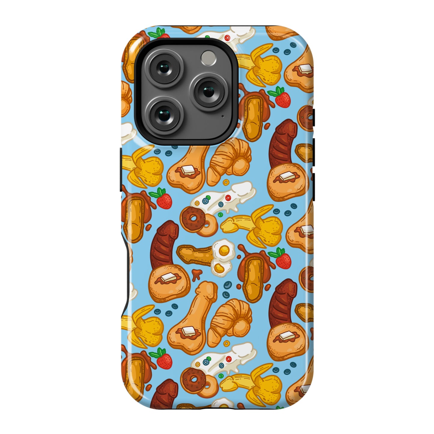 Phallic Breakfast Pattern Phone Case