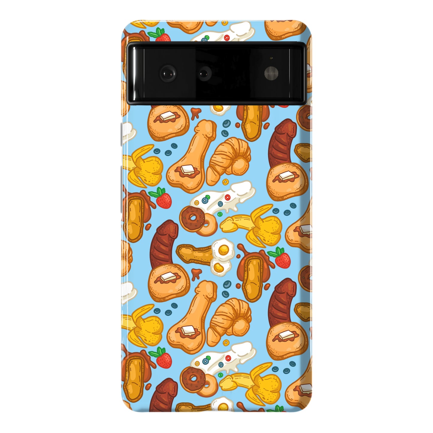 Phallic Breakfast Pattern Phone Case