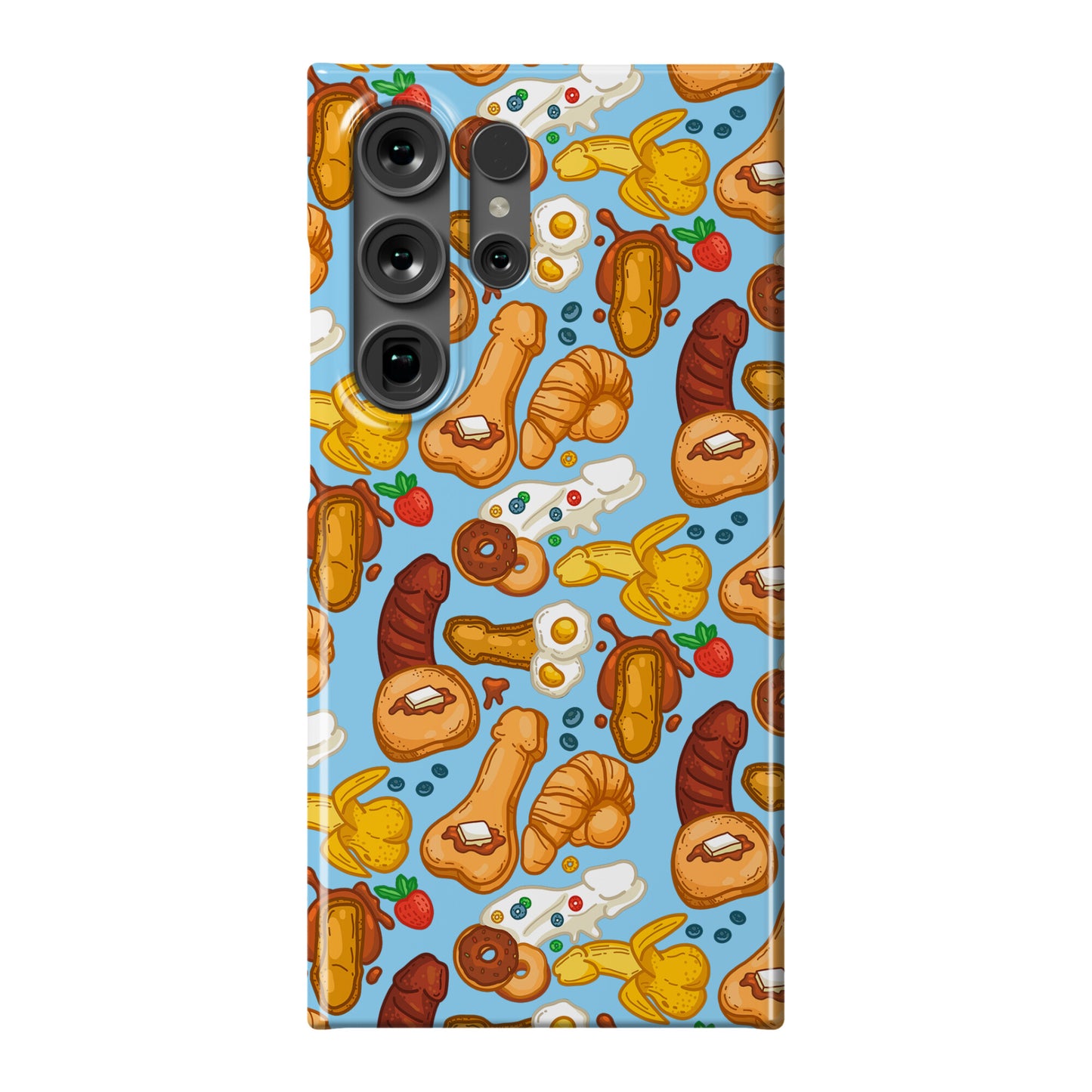 Phallic Breakfast Pattern Phone Case