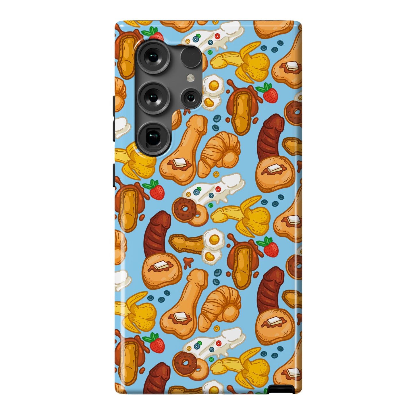Phallic Breakfast Pattern Phone Case