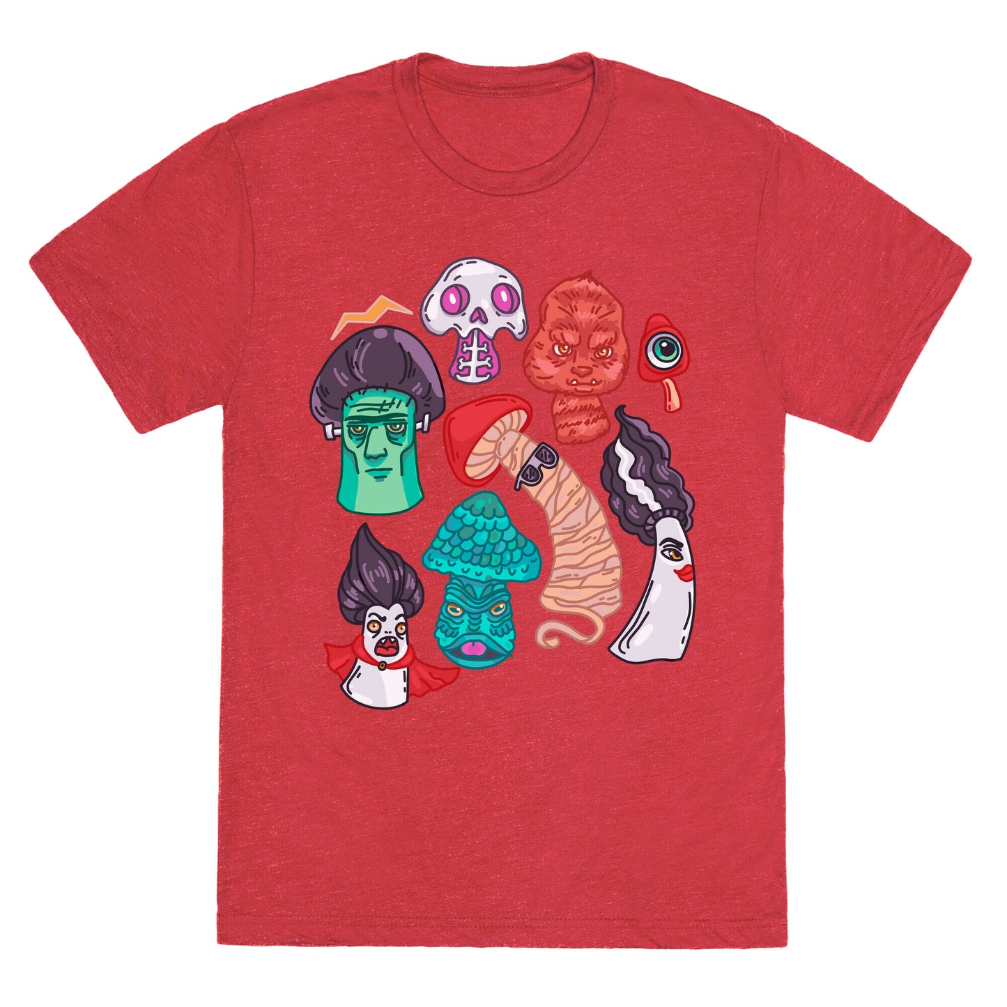 Mushroom Monsters Pattern Unisex Triblend Tee