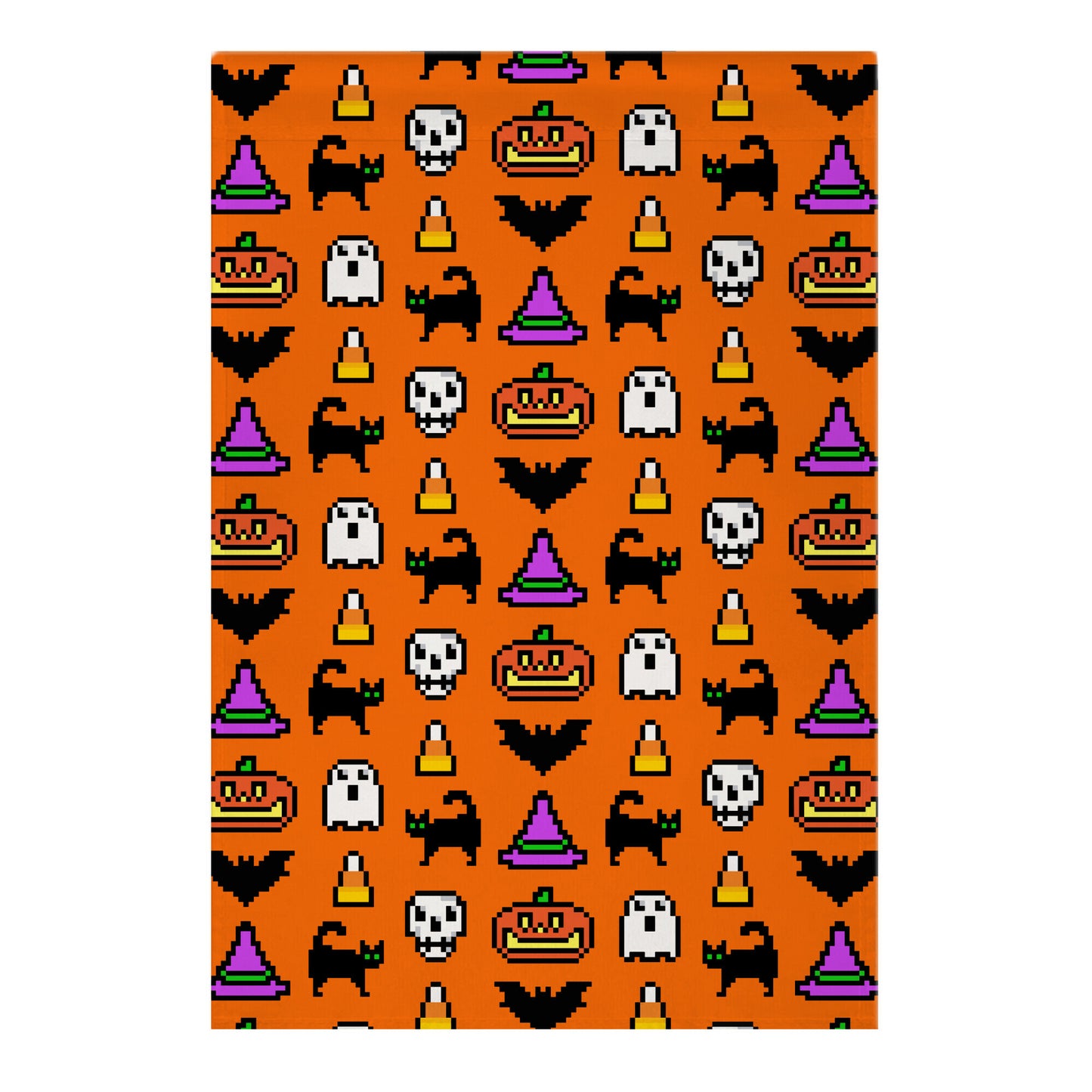 Pixel Halloween Pattern Garden Flag