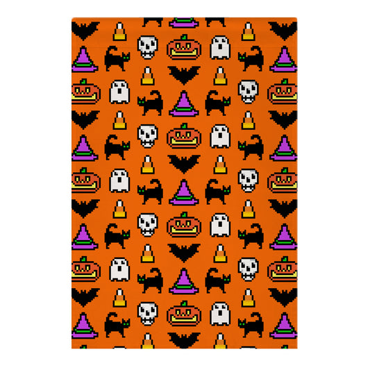 Pixel Halloween Pattern Garden Flag
