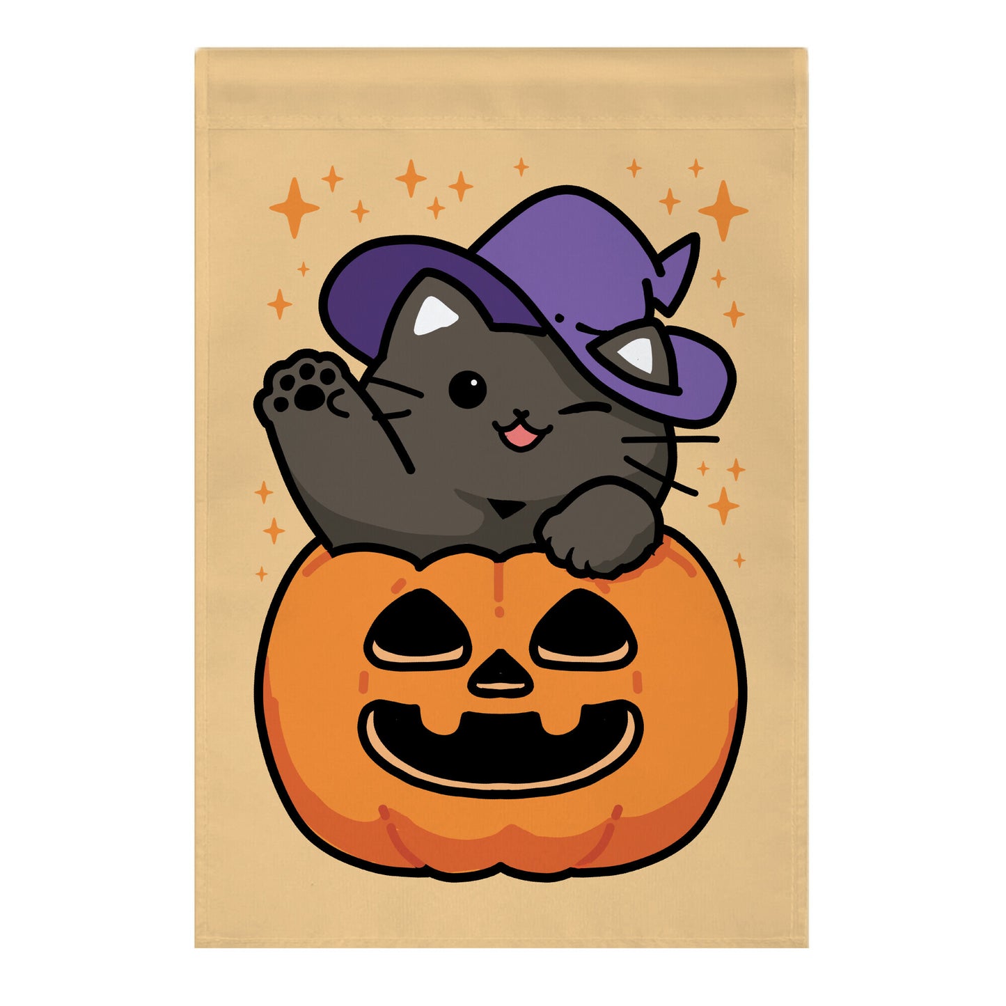 Cute Halloween Cat Garden Flag