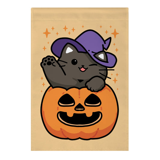 Cute Halloween Cat Garden Flag