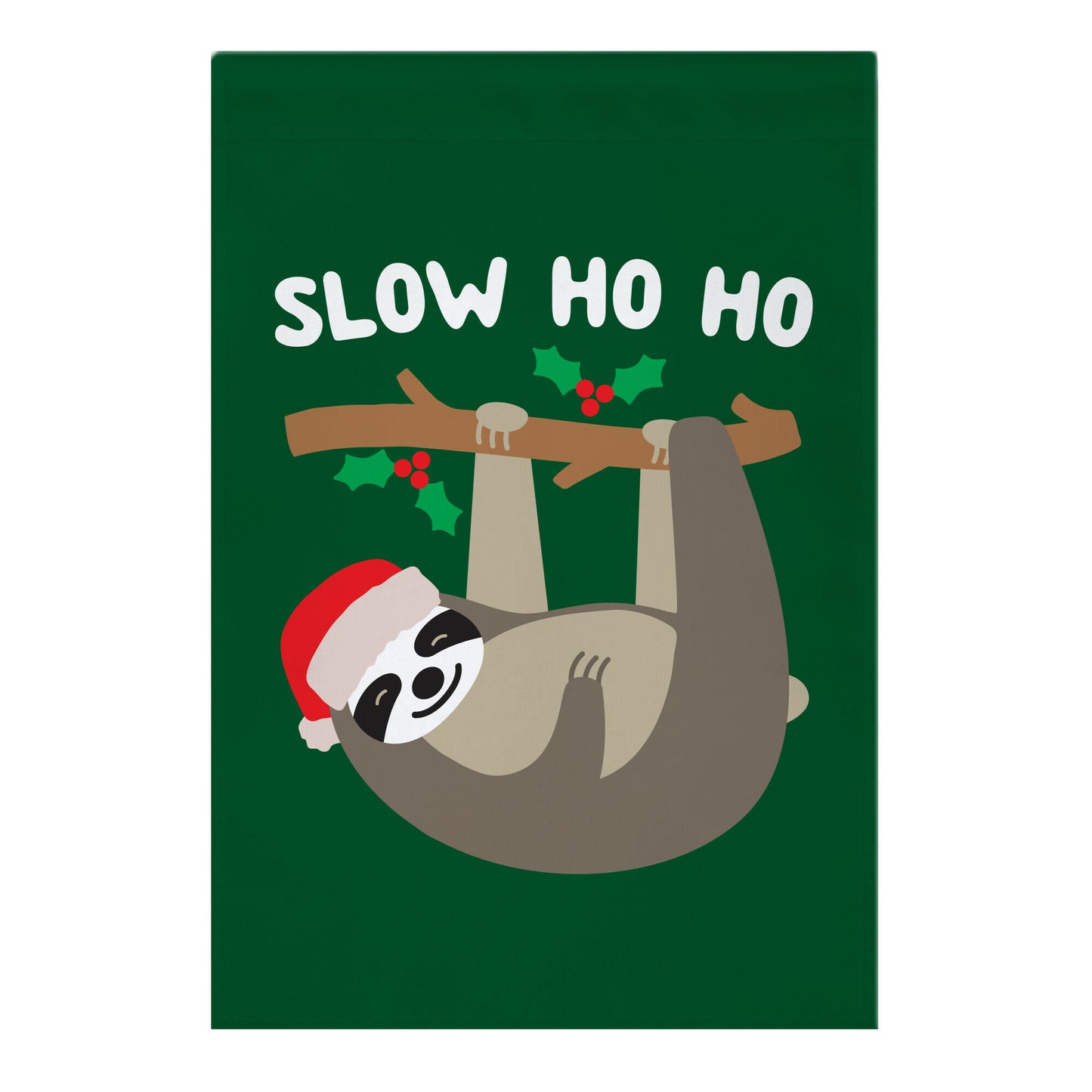 Slow Ho Ho Santa Sloth Garden Flag