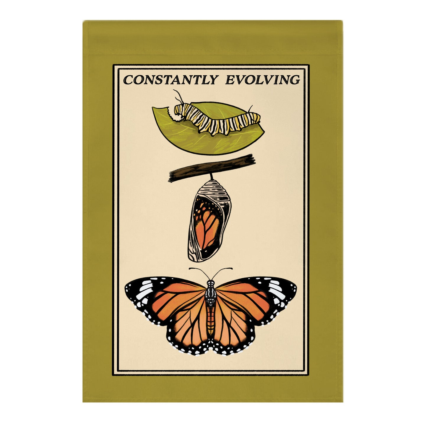 Constantly Evolving Monarch Butterfly Garden Flag