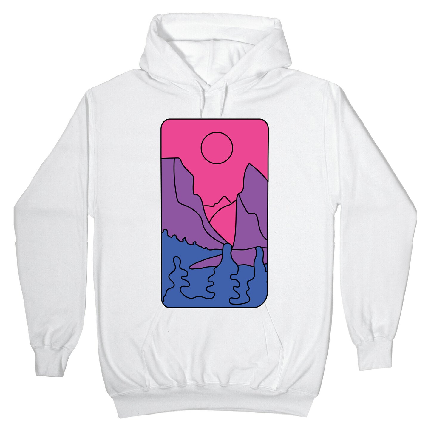 Groovy Pride Flag Landscapes: Bi Flag Hoodie