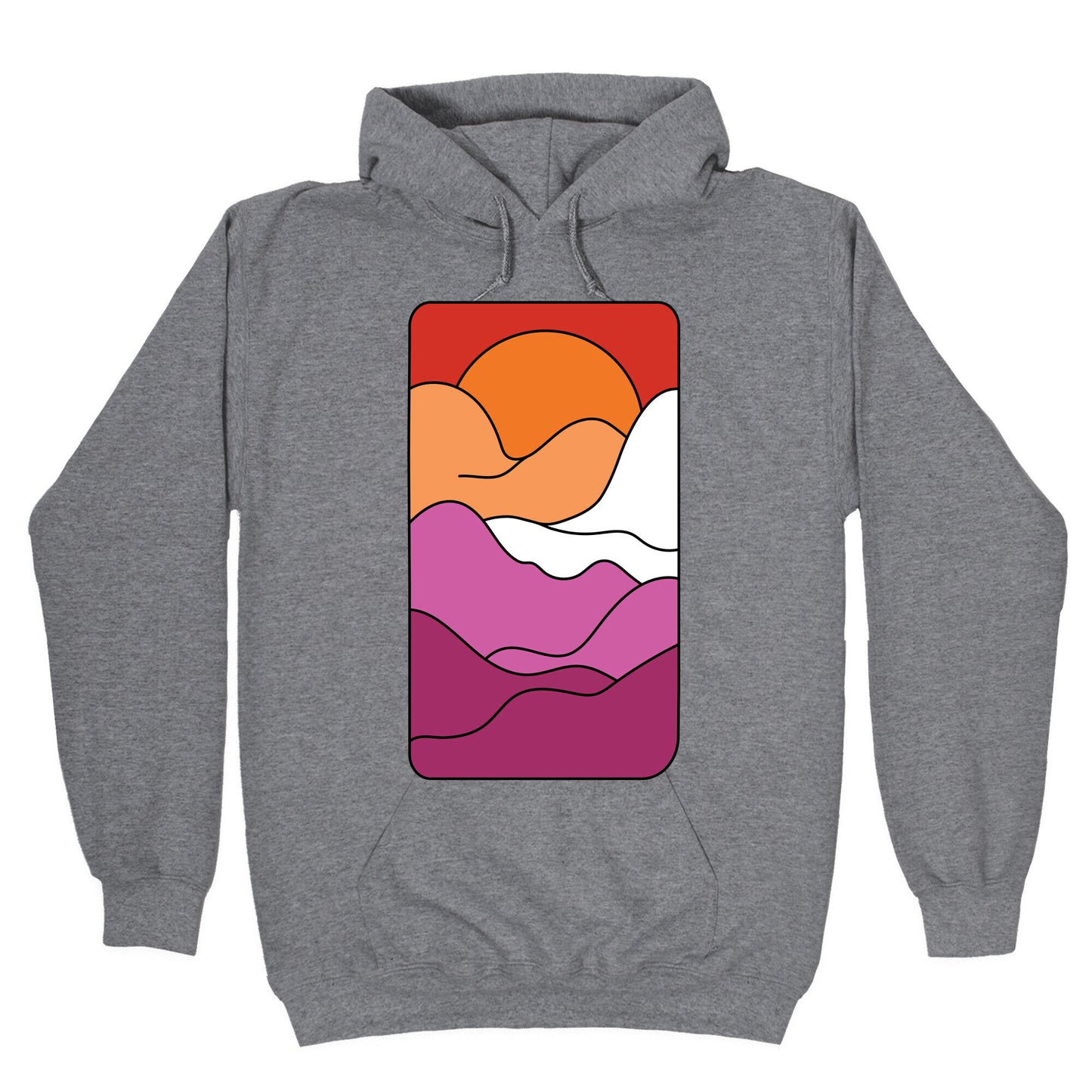 Groovy Pride Flag Landscapes: Lesbian Flag Hoodie