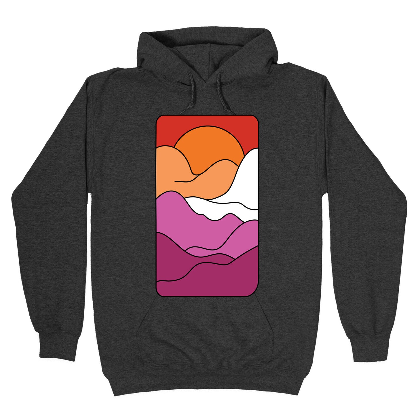 Groovy Pride Flag Landscapes: Lesbian Flag Hoodie
