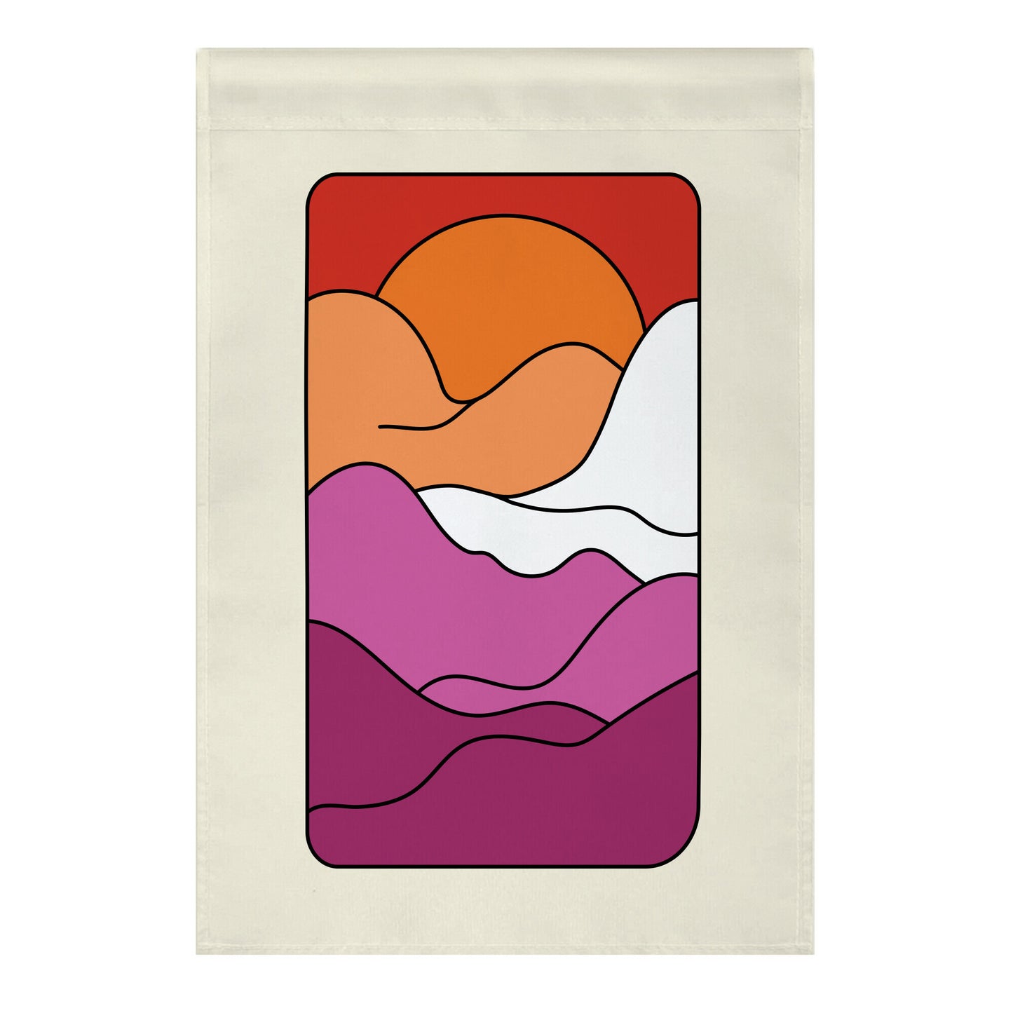 Groovy Pride Flag Landscapes: Lesbian Flag Garden Flag