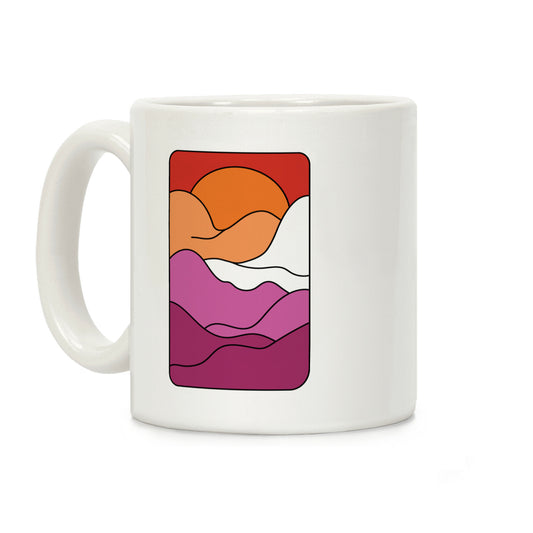 Groovy Pride Flag Landscapes: Lesbian Flag Coffee Mug