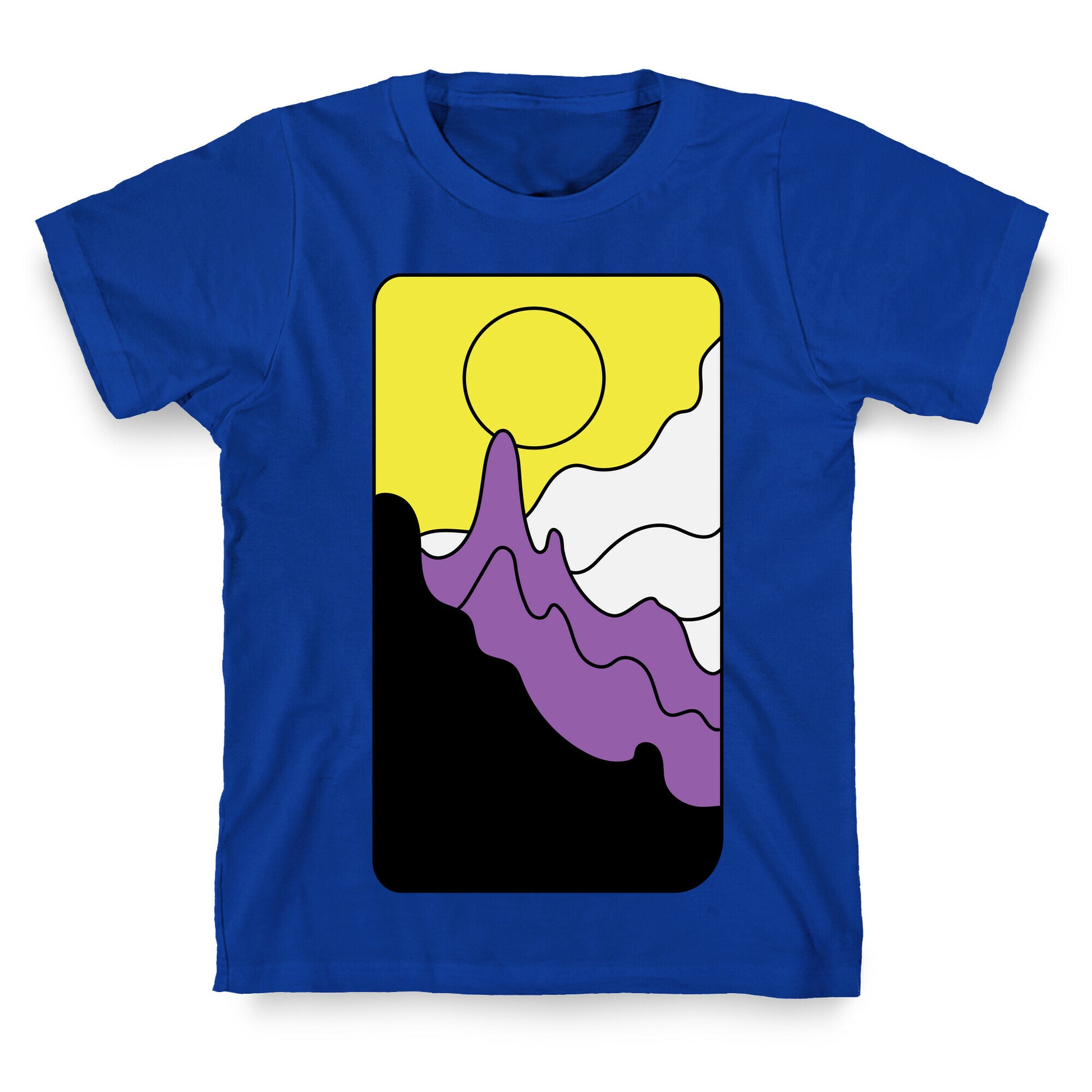 Groovy Pride Flag Landscapes: Nonbinary Flag T-Shirt