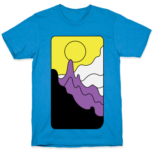 Groovy Pride Flag Landscapes: Nonbinary Flag T-Shirt