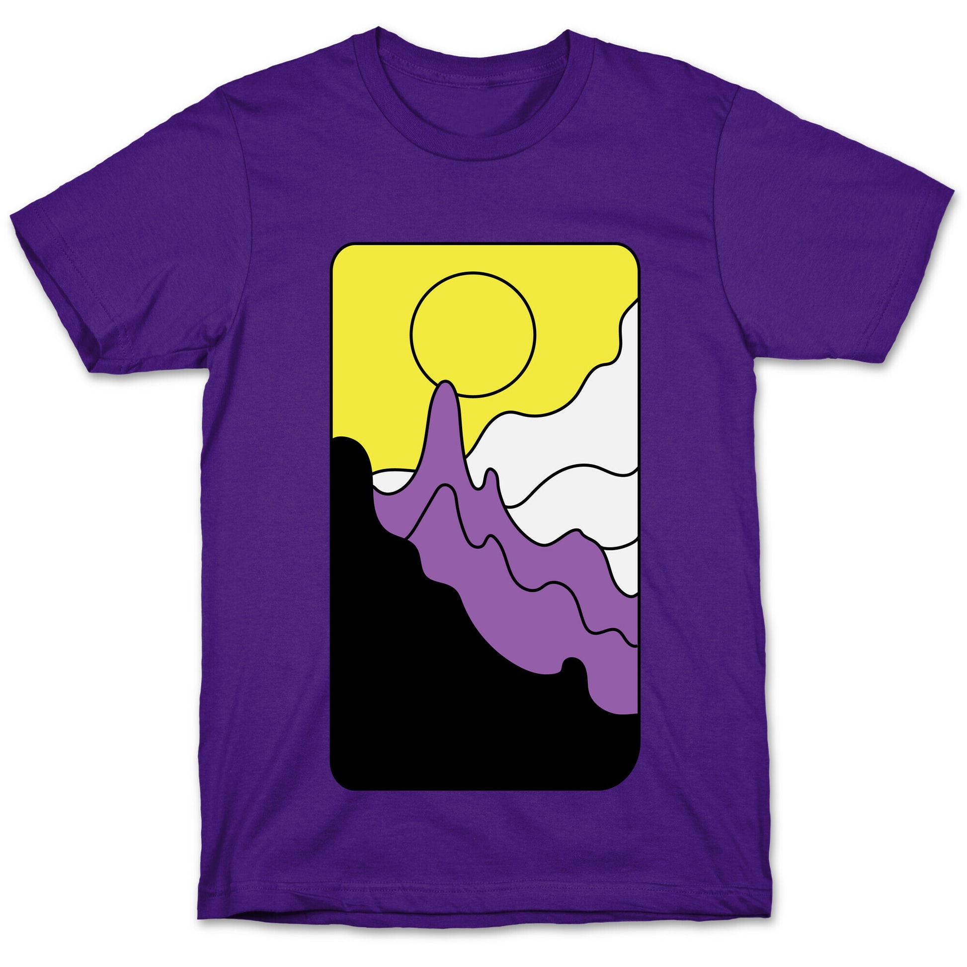 Groovy Pride Flag Landscapes: Nonbinary Flag T-Shirt