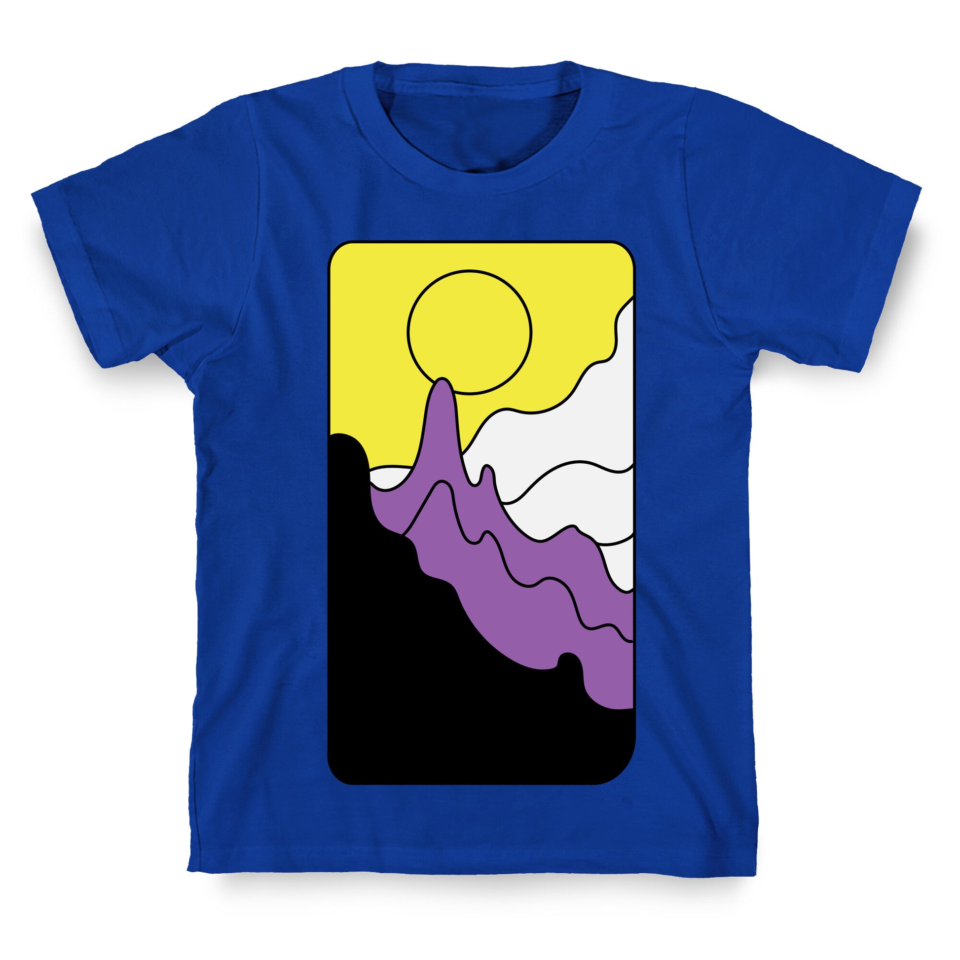 Groovy Pride Flag Landscapes: Nonbinary Flag T-Shirt