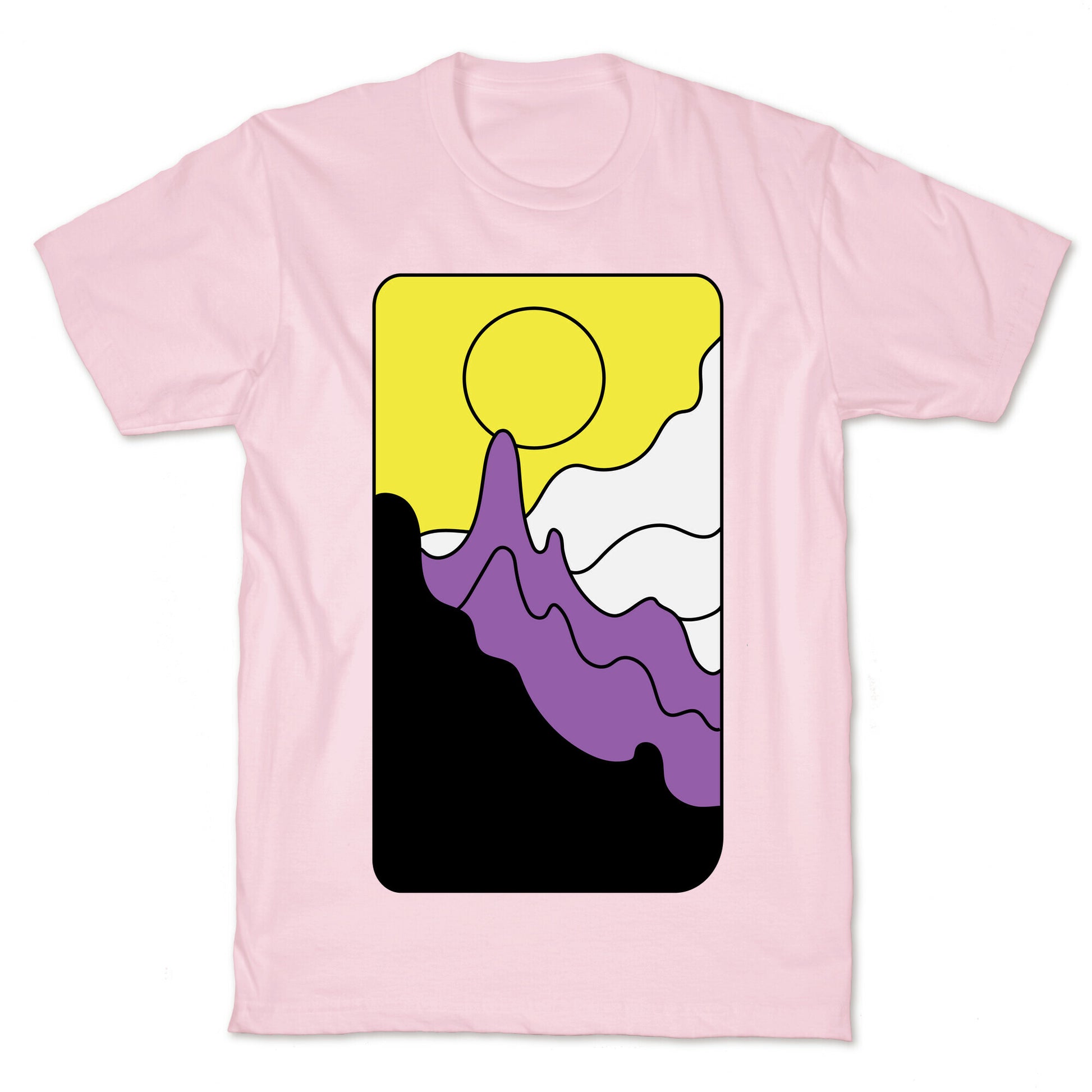 Groovy Pride Flag Landscapes: Nonbinary Flag T-Shirt
