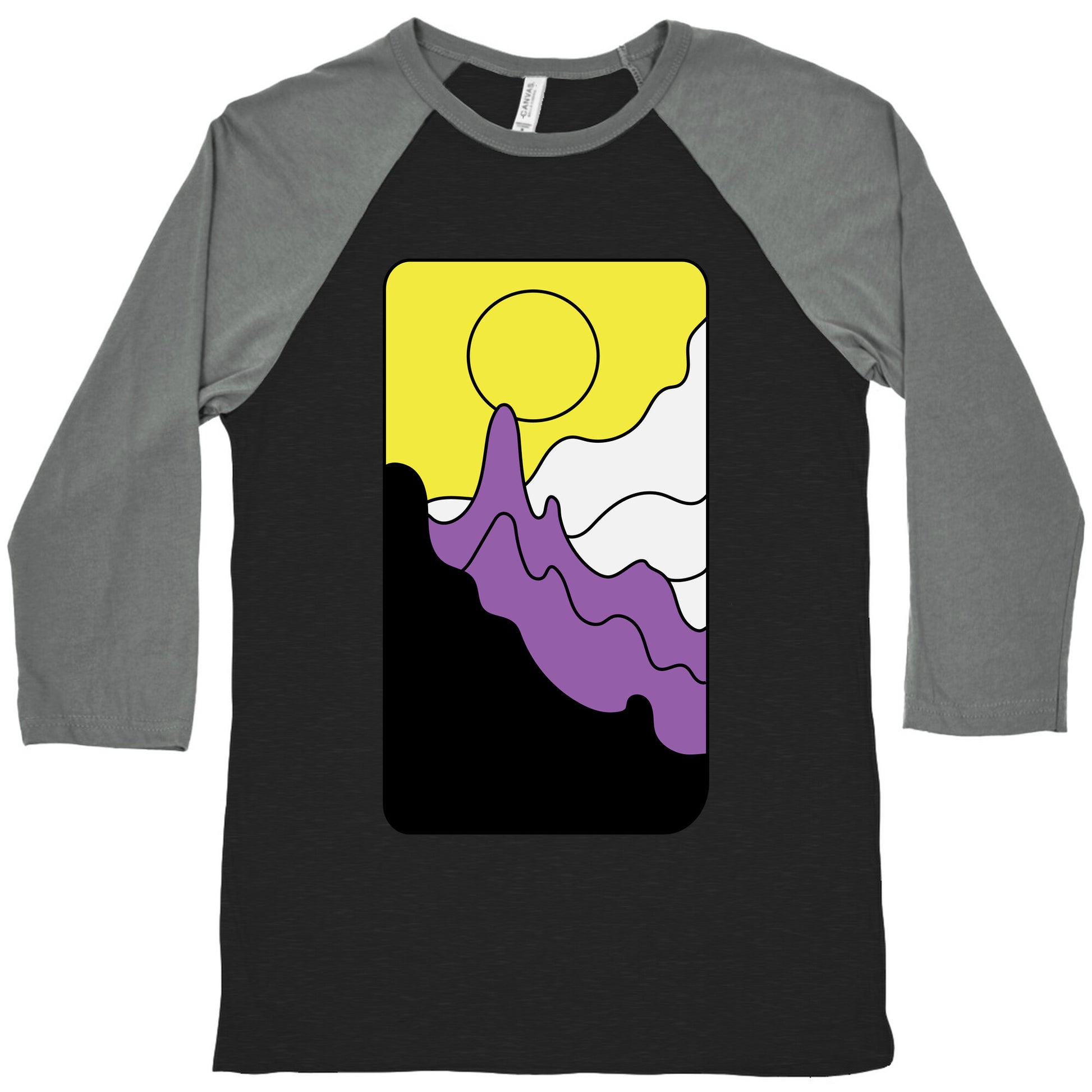 Groovy Pride Flag Landscapes: Nonbinary Flag Baseball Tee