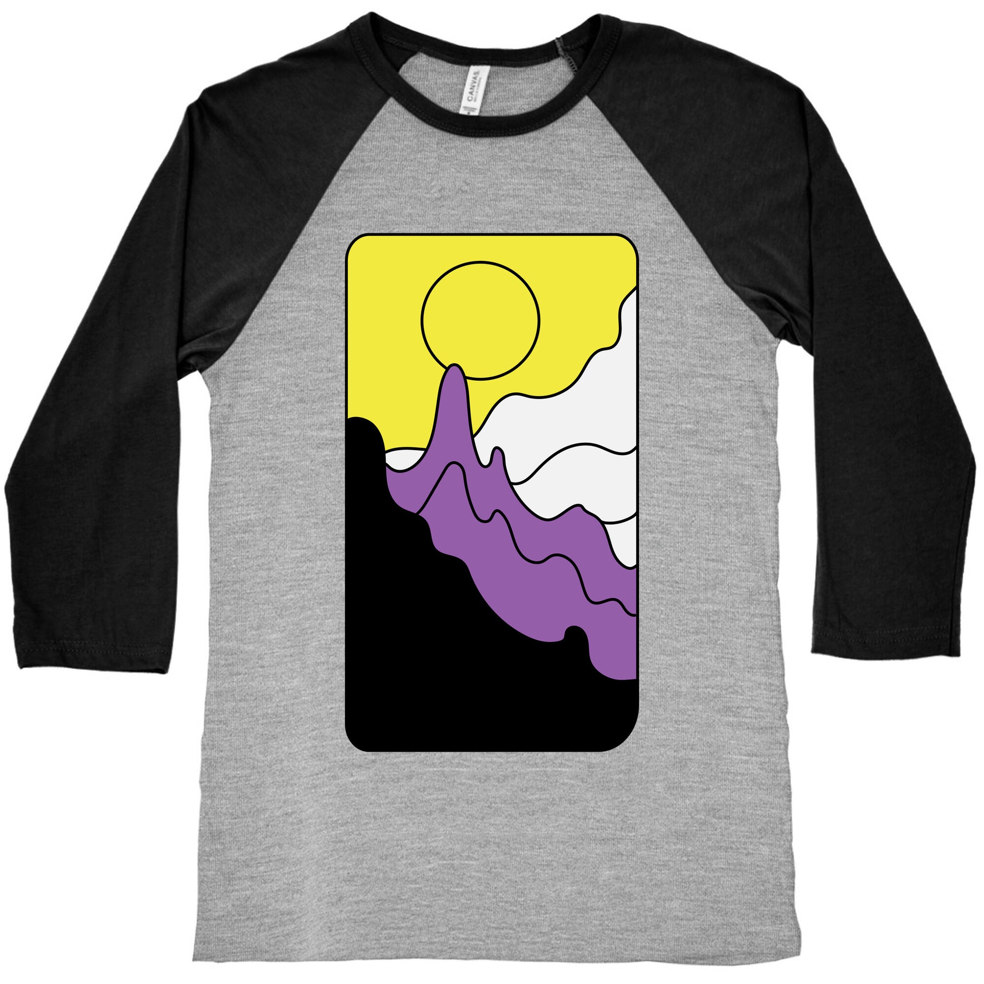 Groovy Pride Flag Landscapes: Nonbinary Flag Baseball Tee