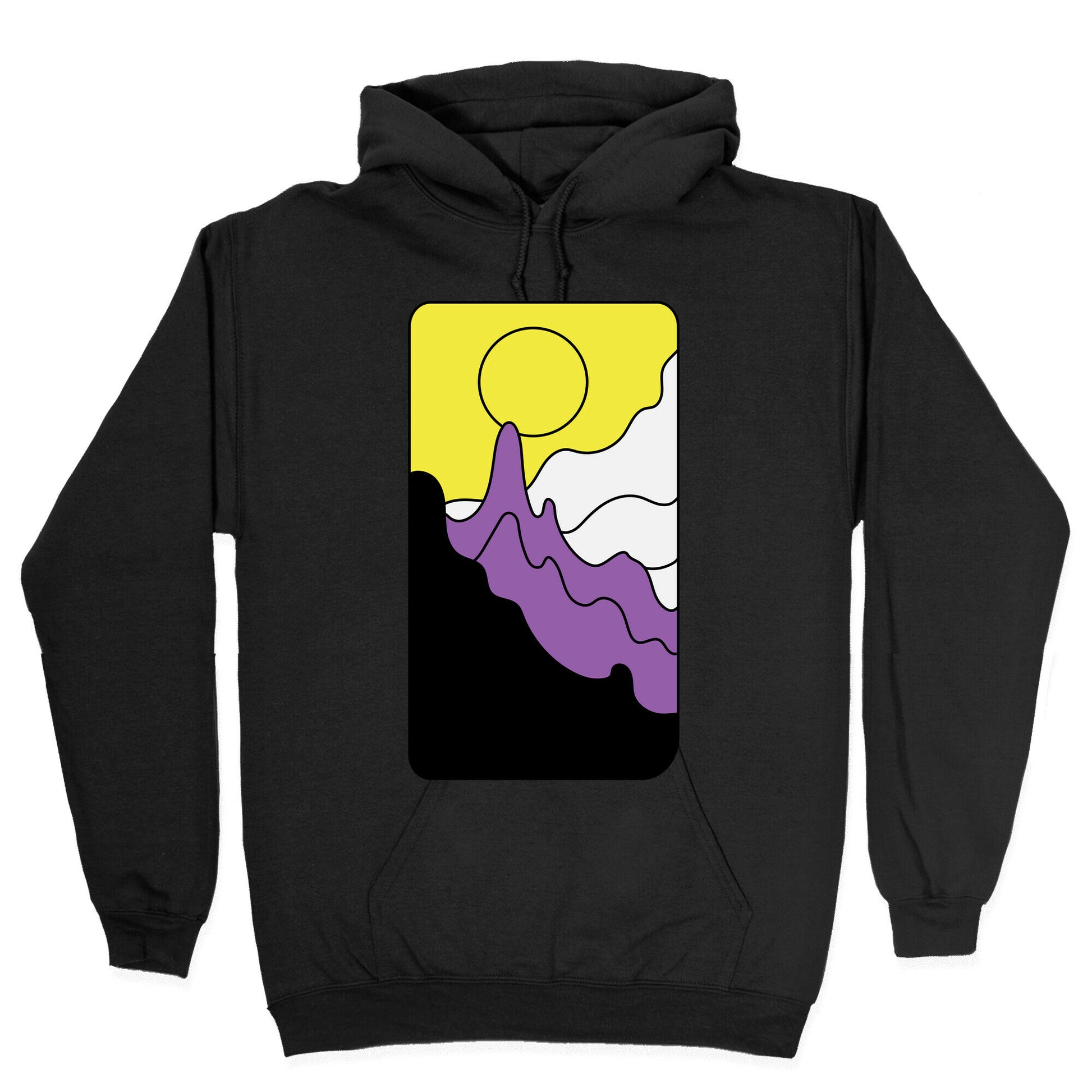 Groovy Pride Flag Landscapes: Nonbinary Flag Hoodie