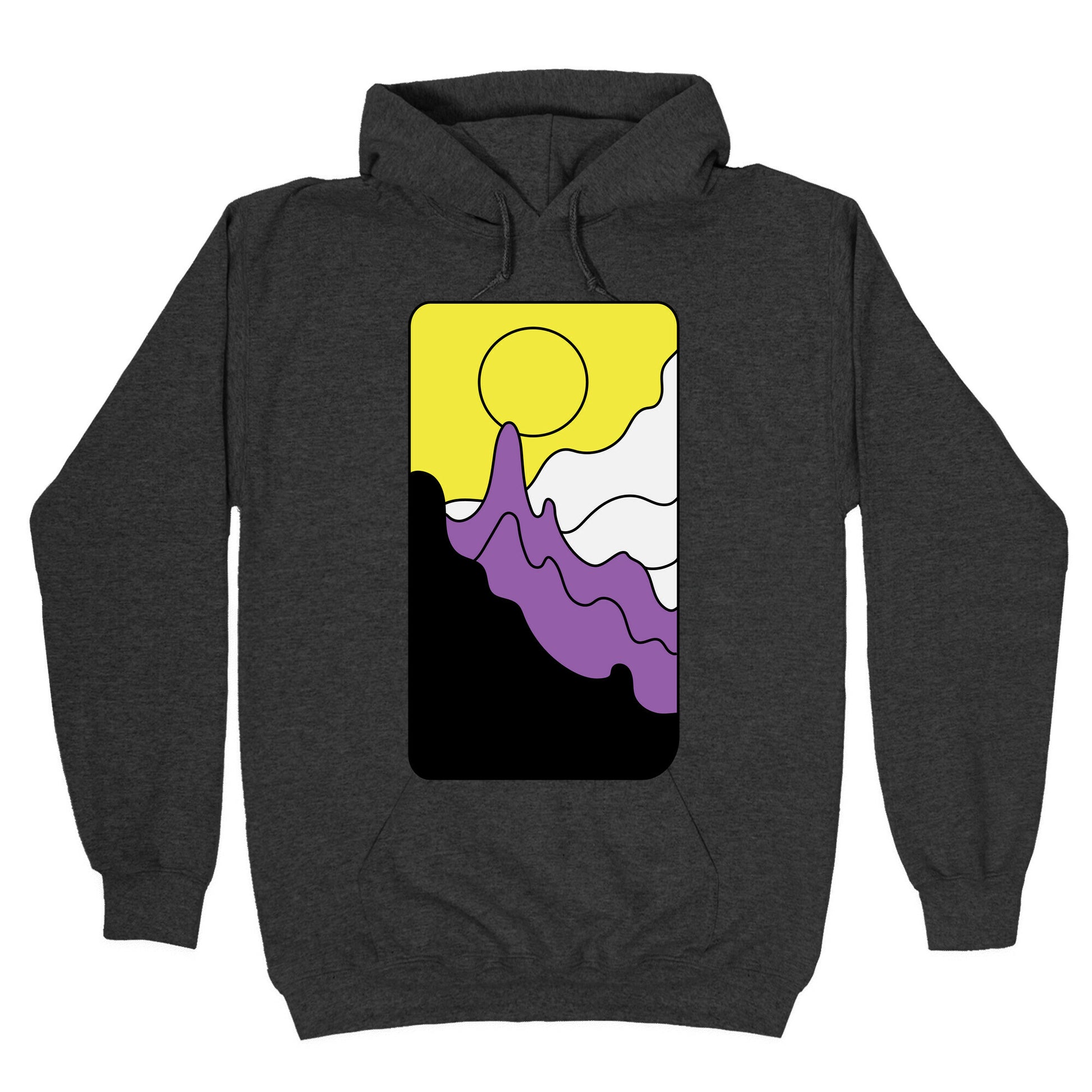 Groovy Pride Flag Landscapes: Nonbinary Flag Hoodie