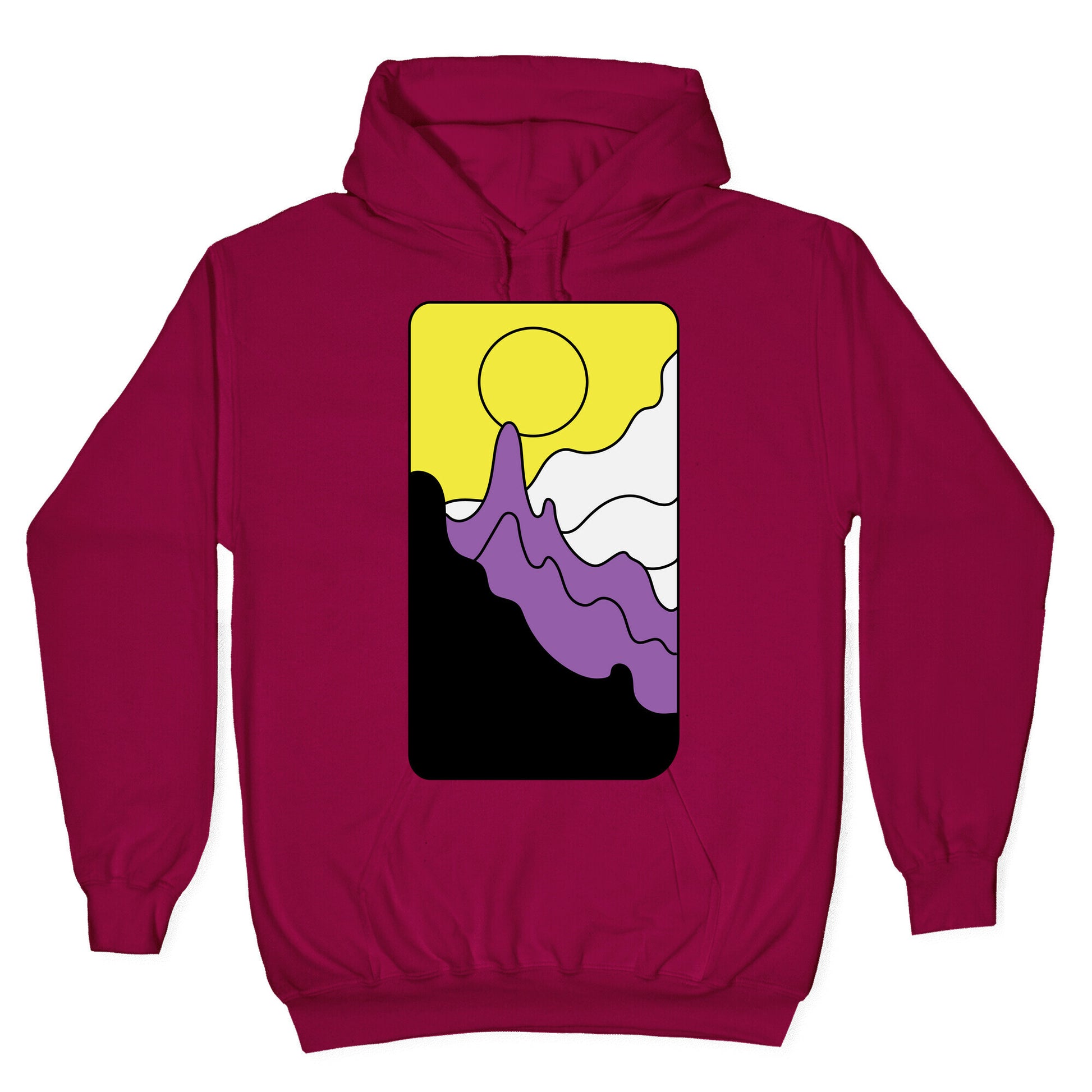 Groovy Pride Flag Landscapes: Nonbinary Flag Hoodie