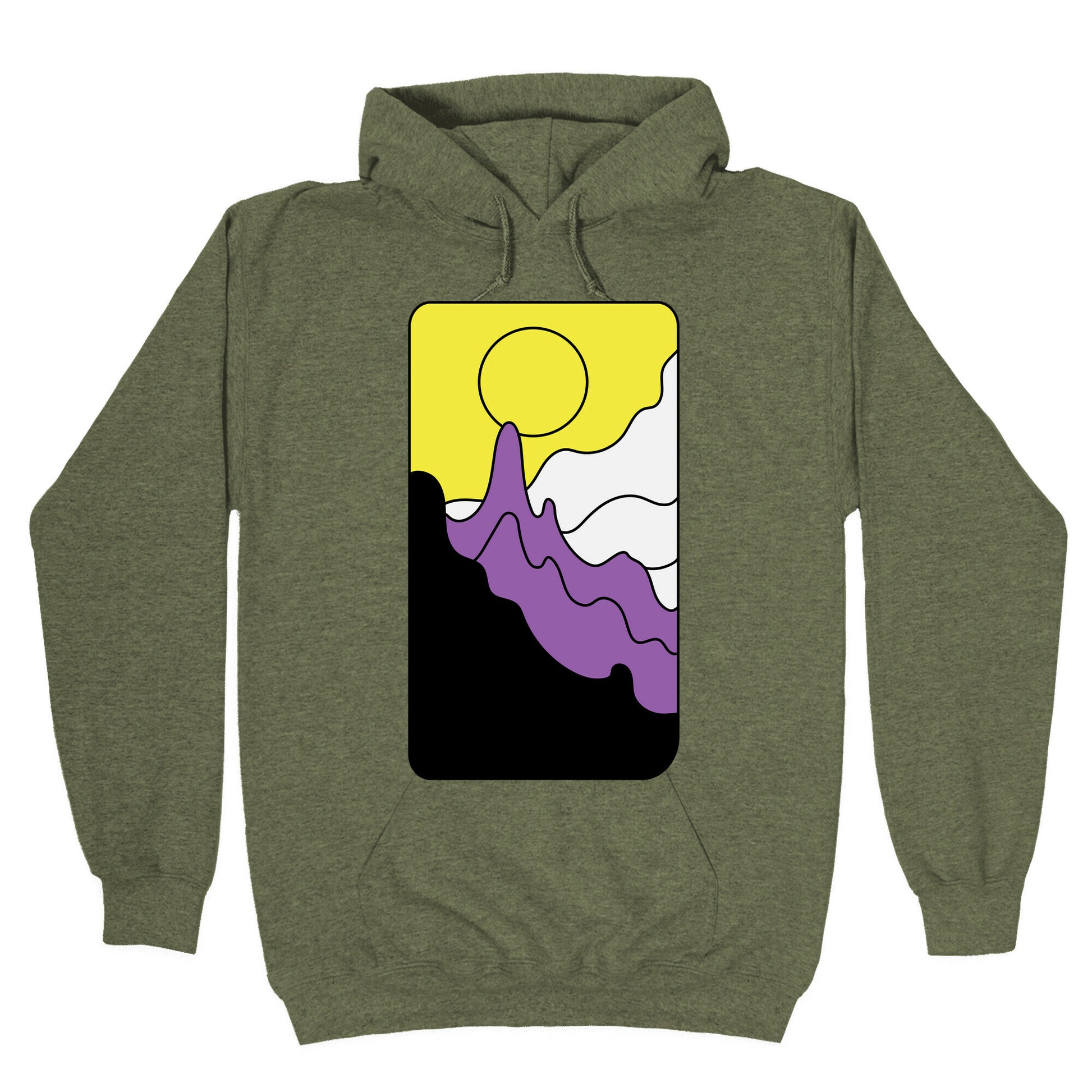 Groovy Pride Flag Landscapes: Nonbinary Flag Hoodie