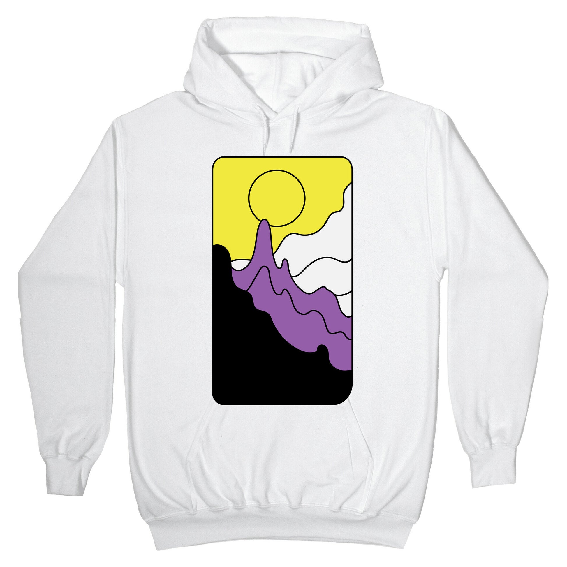 Groovy Pride Flag Landscapes: Nonbinary Flag Hoodie