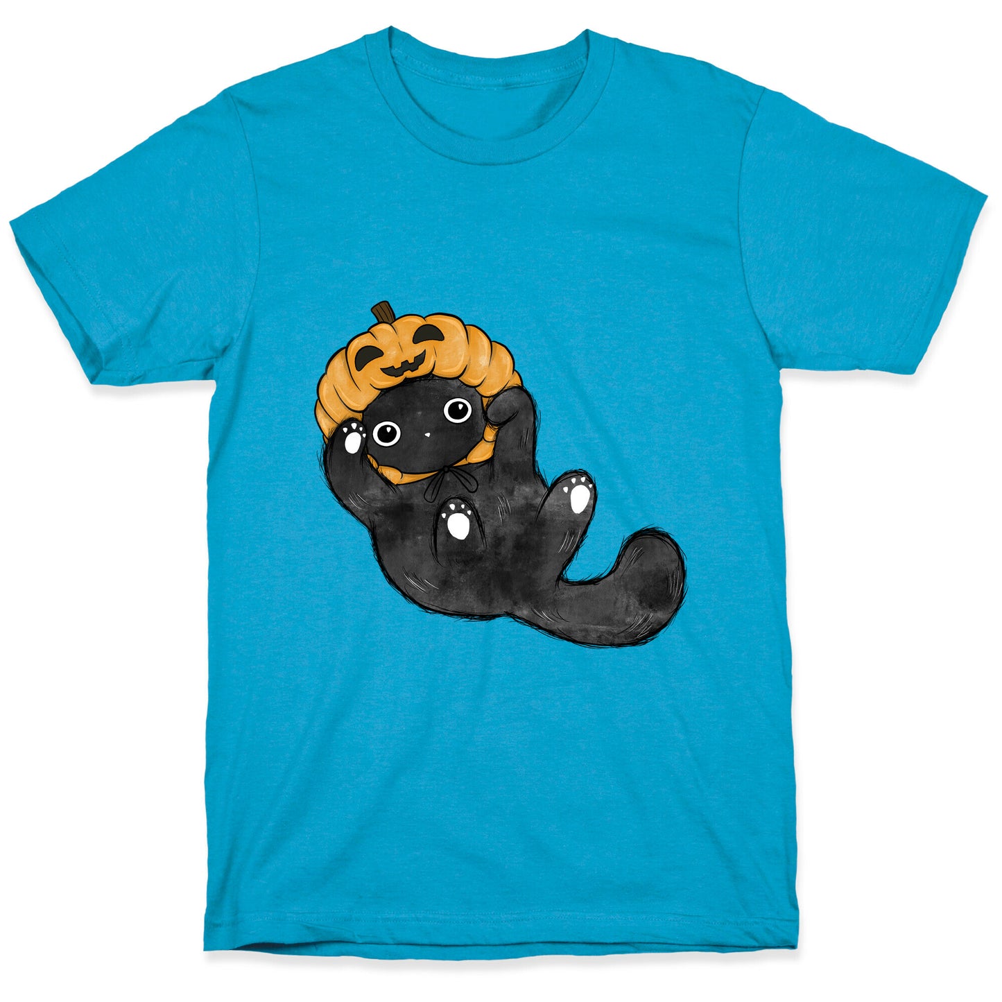 Halloween Pumpkin Cat Unisex Triblend Tee