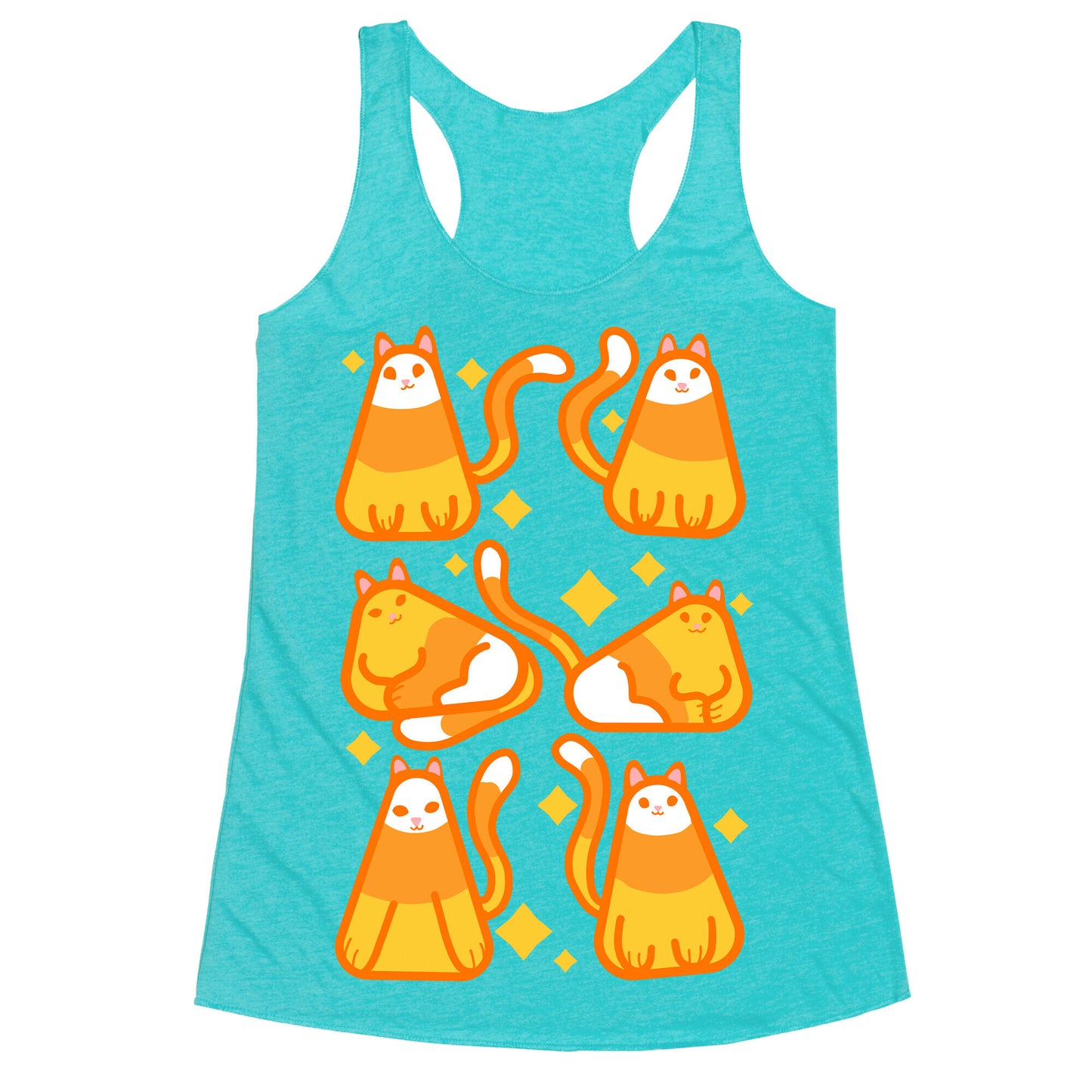 Candy Corn Cats Racerback Tank