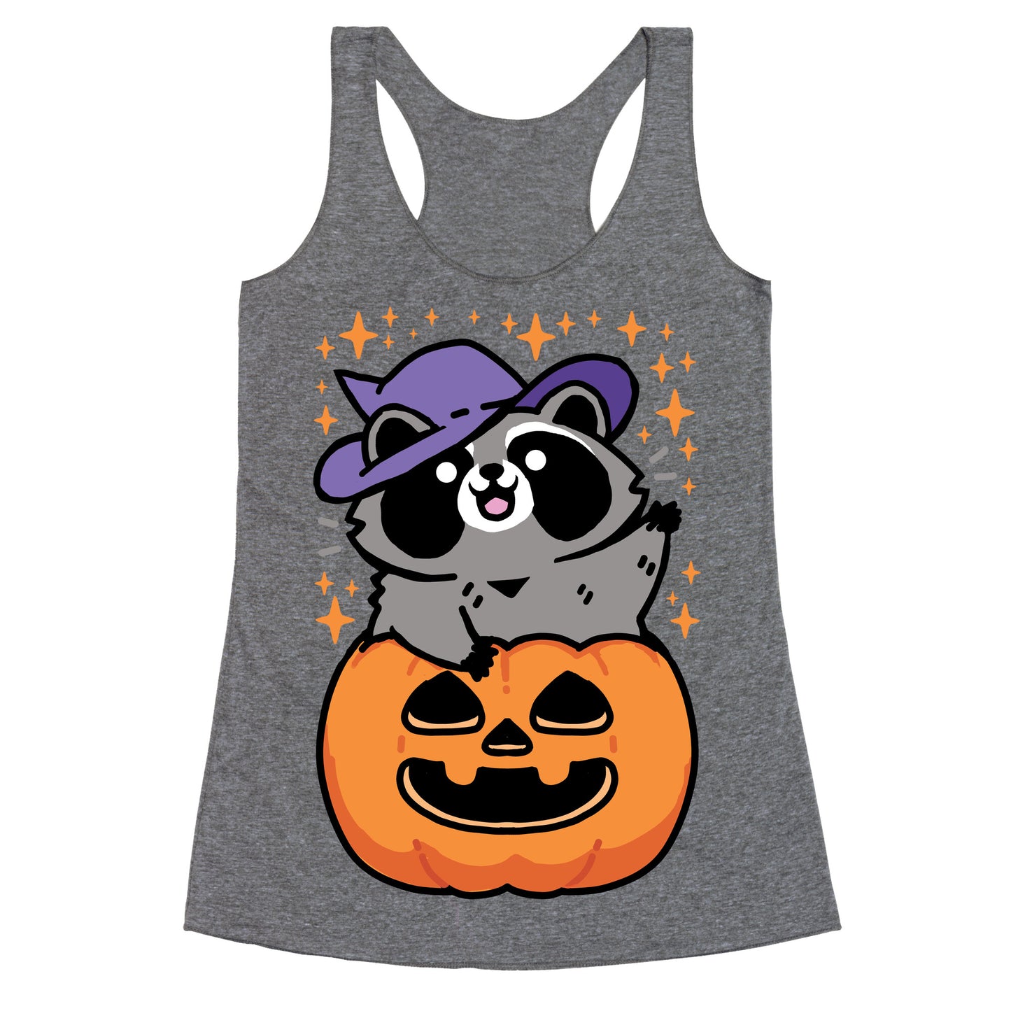 Cute Halloween Raccoon Racerback Tank