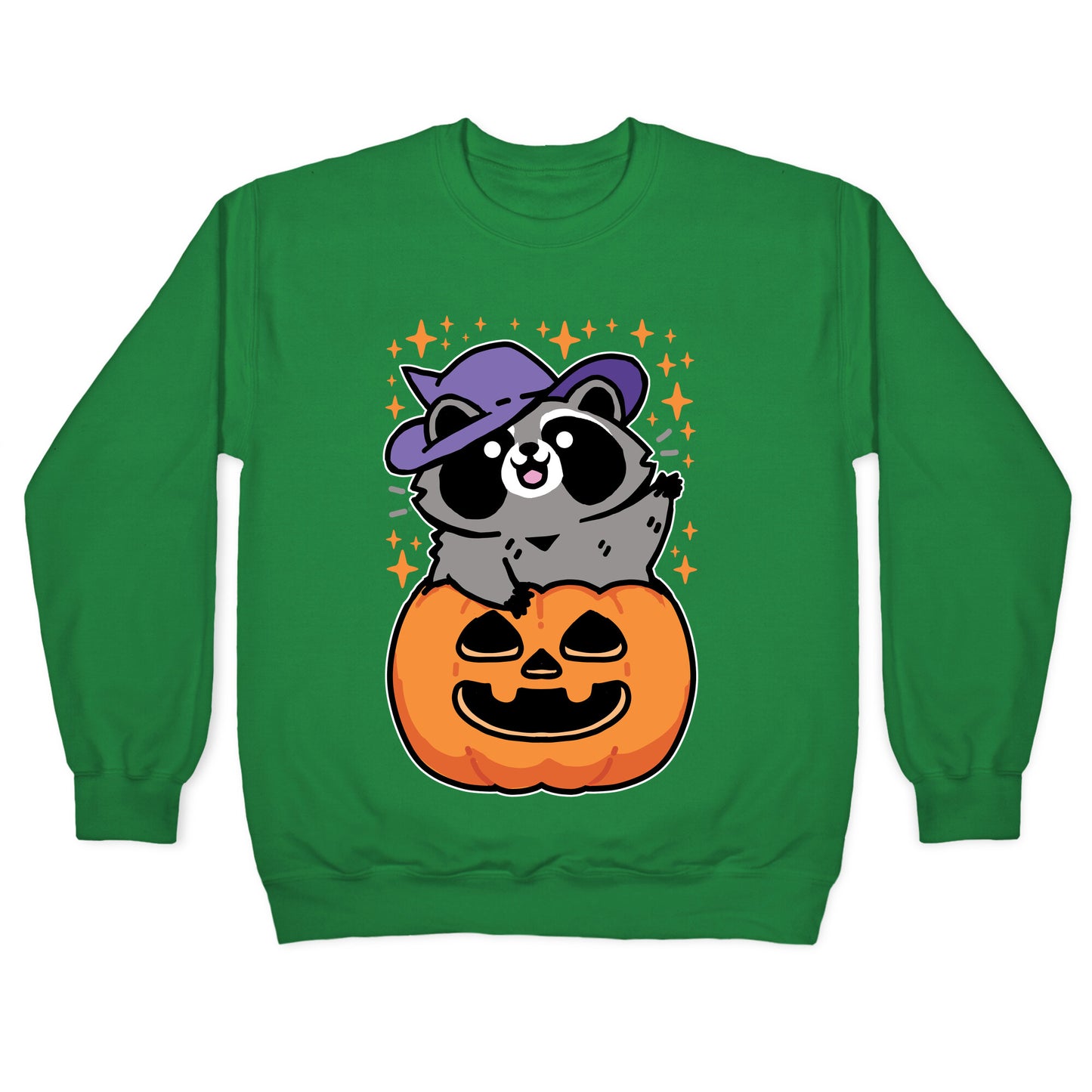 Cute Halloween Raccoon Crewneck Sweatshirt