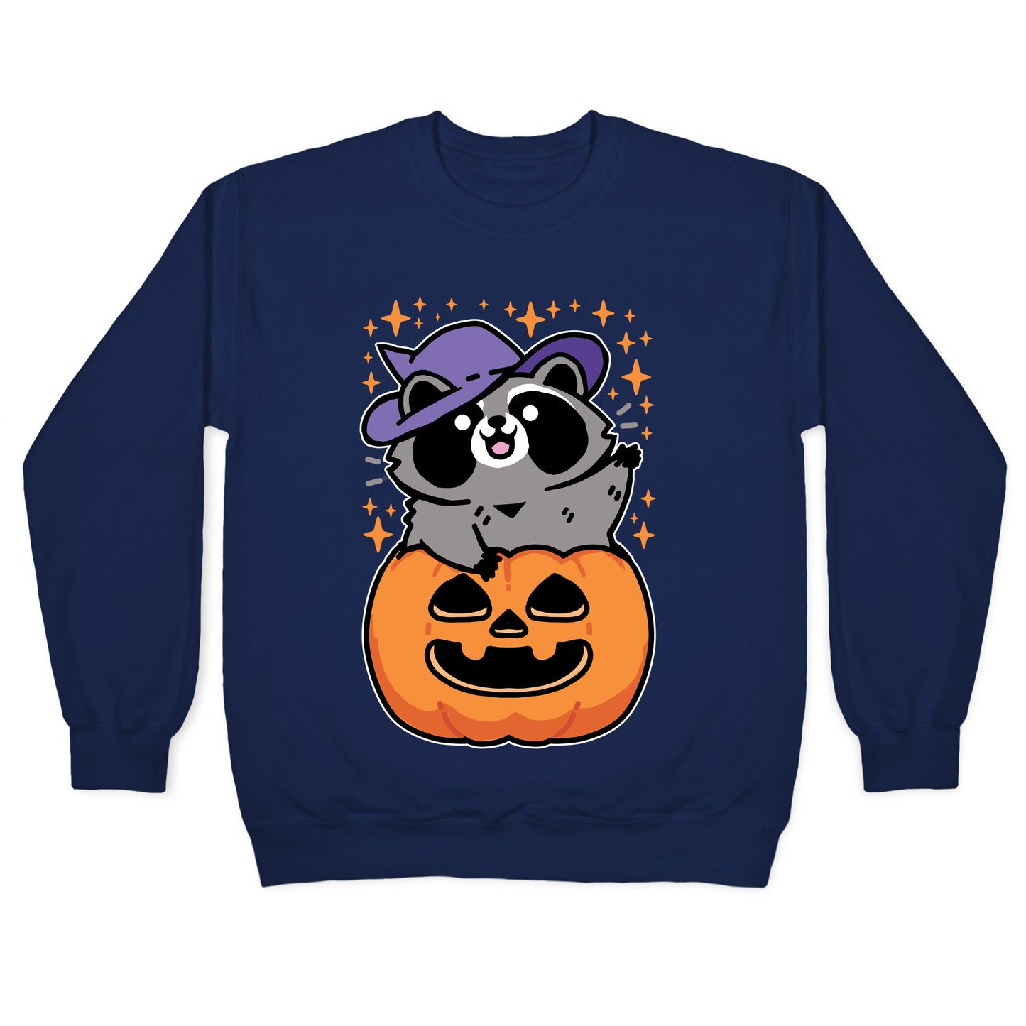 Cute Halloween Raccoon Crewneck Sweatshirt