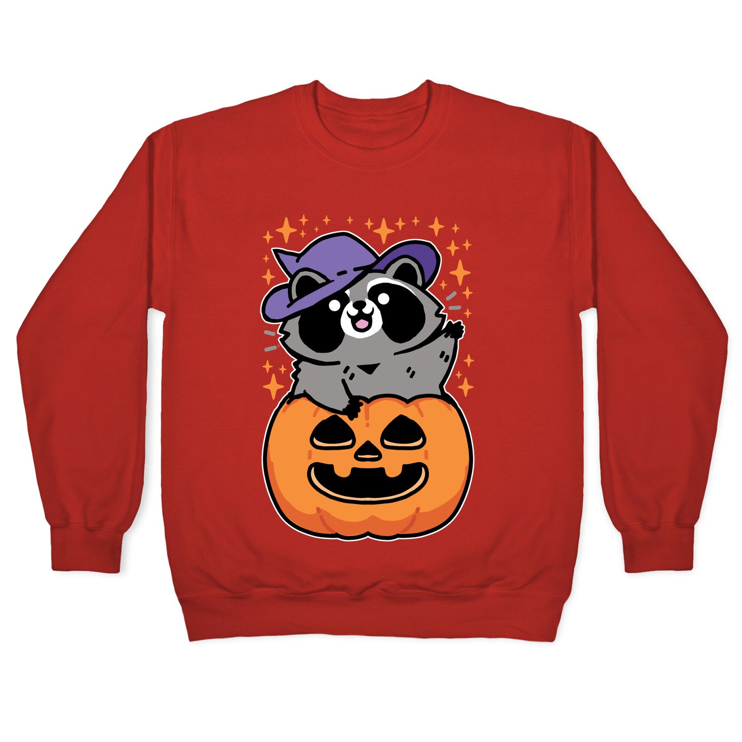 Cute Halloween Raccoon Crewneck Sweatshirt