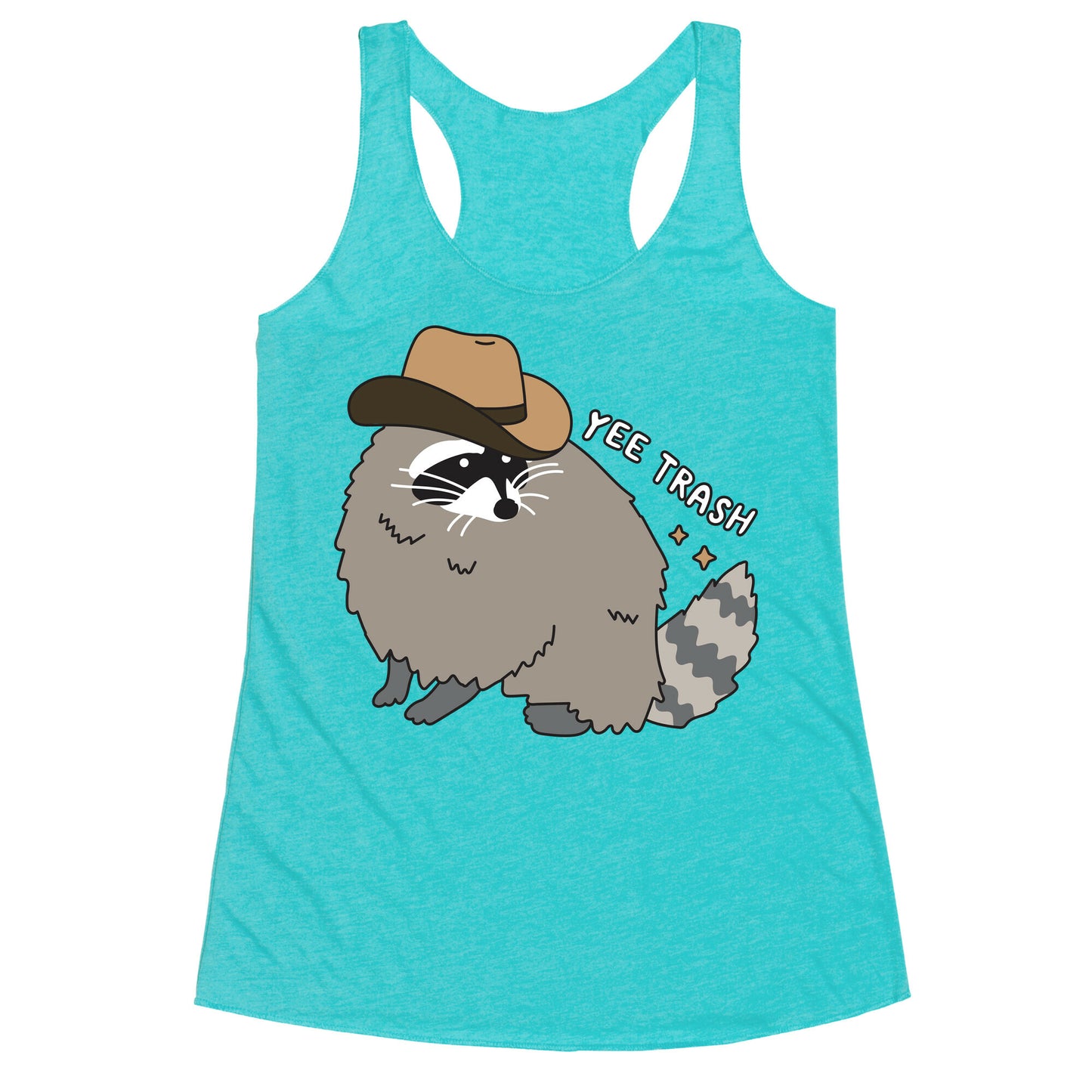 Yee Trash Cowboy Raccoon Racerback Tank