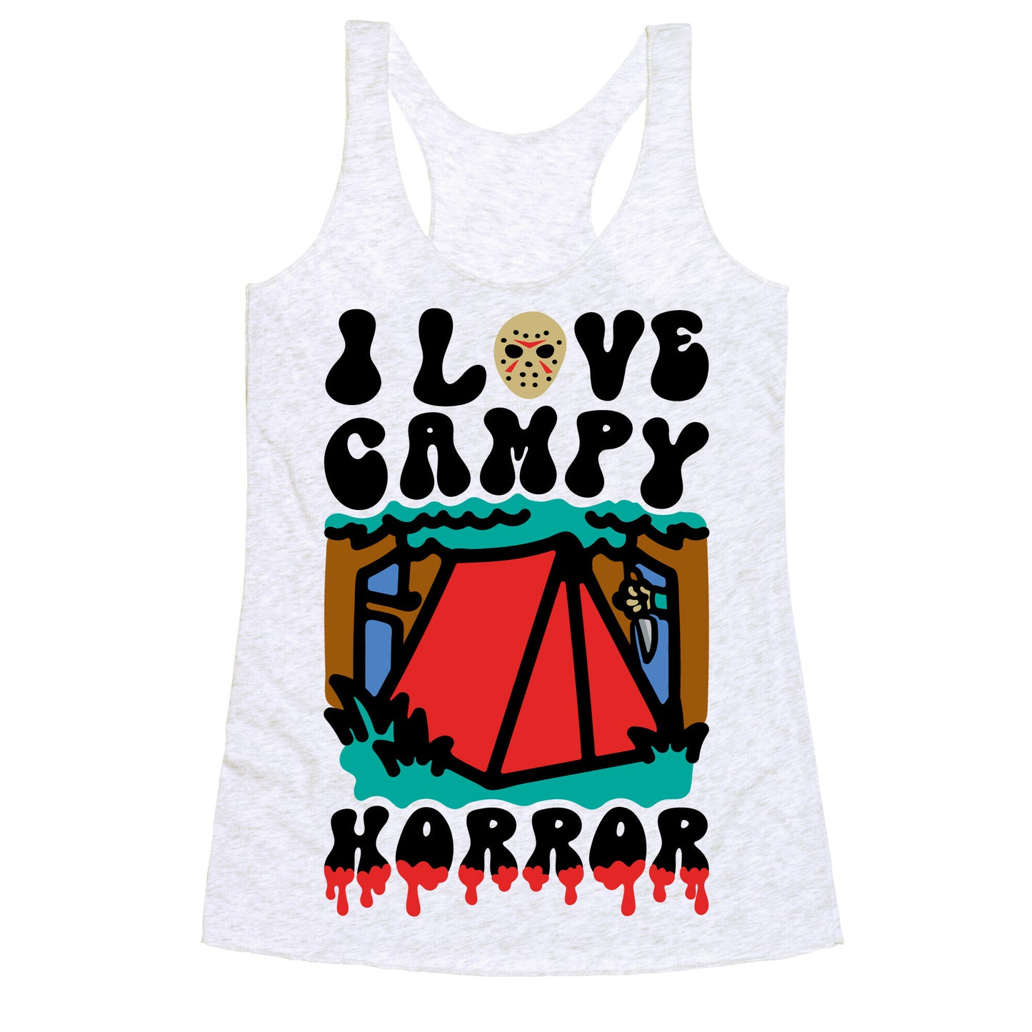 I Love Campy Horror Parody Racerback Tank