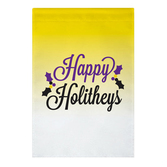 Happy Holitheys! Non-binary Holiday Garden Flag