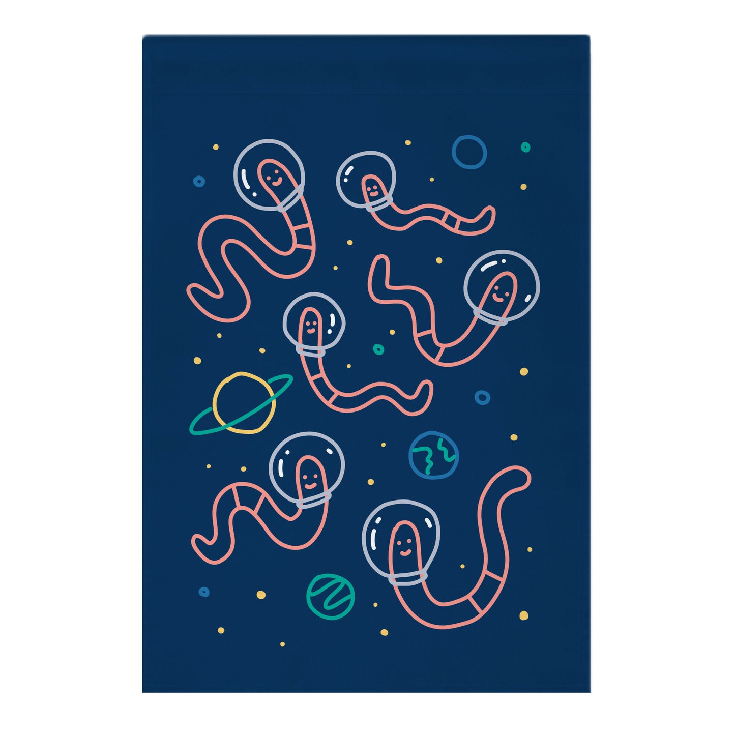 Worms In Space Garden Flag