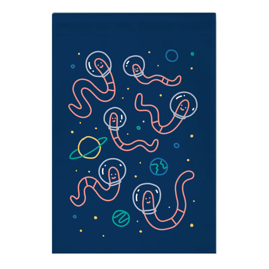 Worms In Space Garden Flag