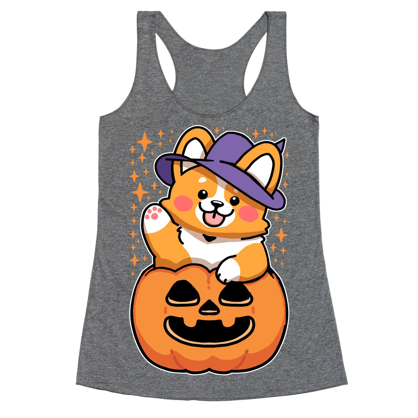 Cute Halloween Corgi Racerback Tank