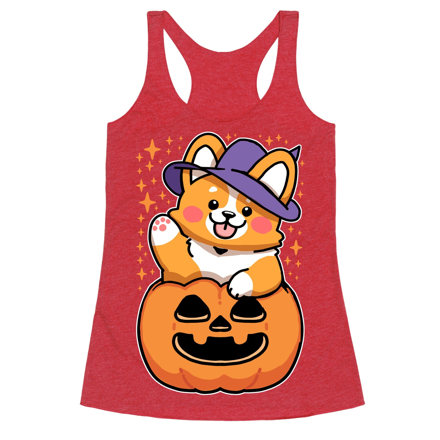 Cute Halloween Corgi Racerback Tank